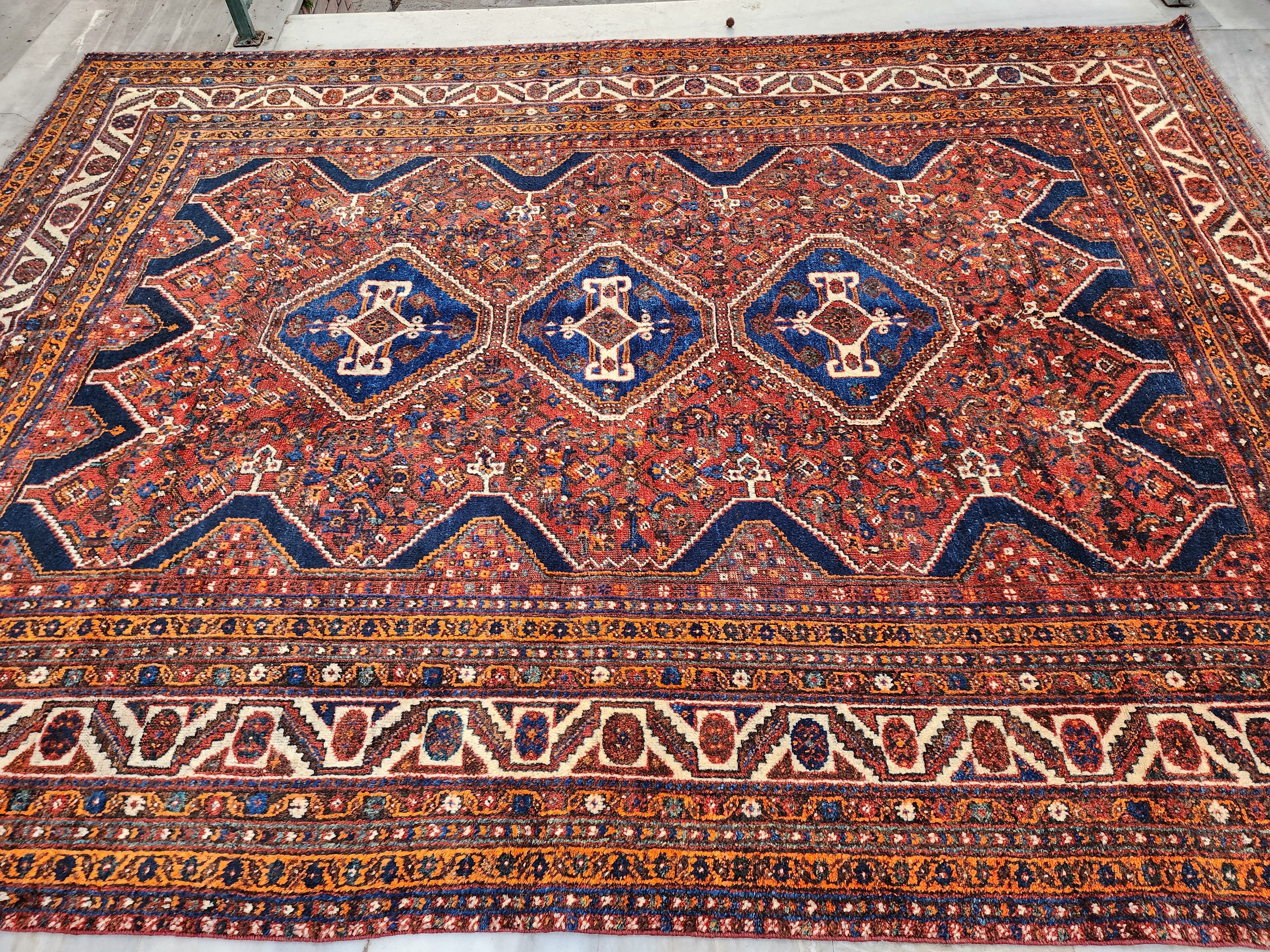 antique Anatolian Wool Large Area Rug — styled view