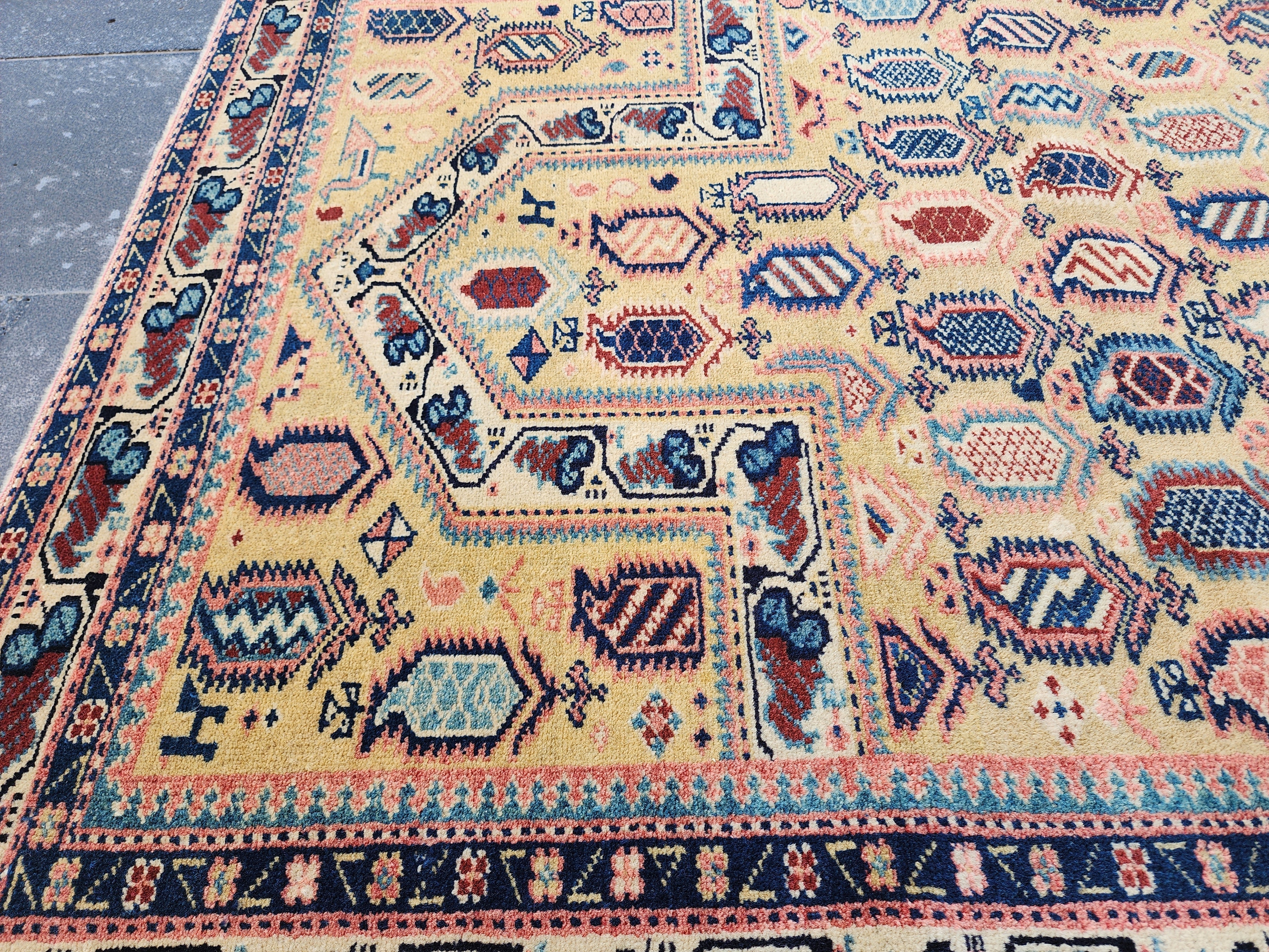 antique Caucasian Shirvan Wool Small Rug — styled view