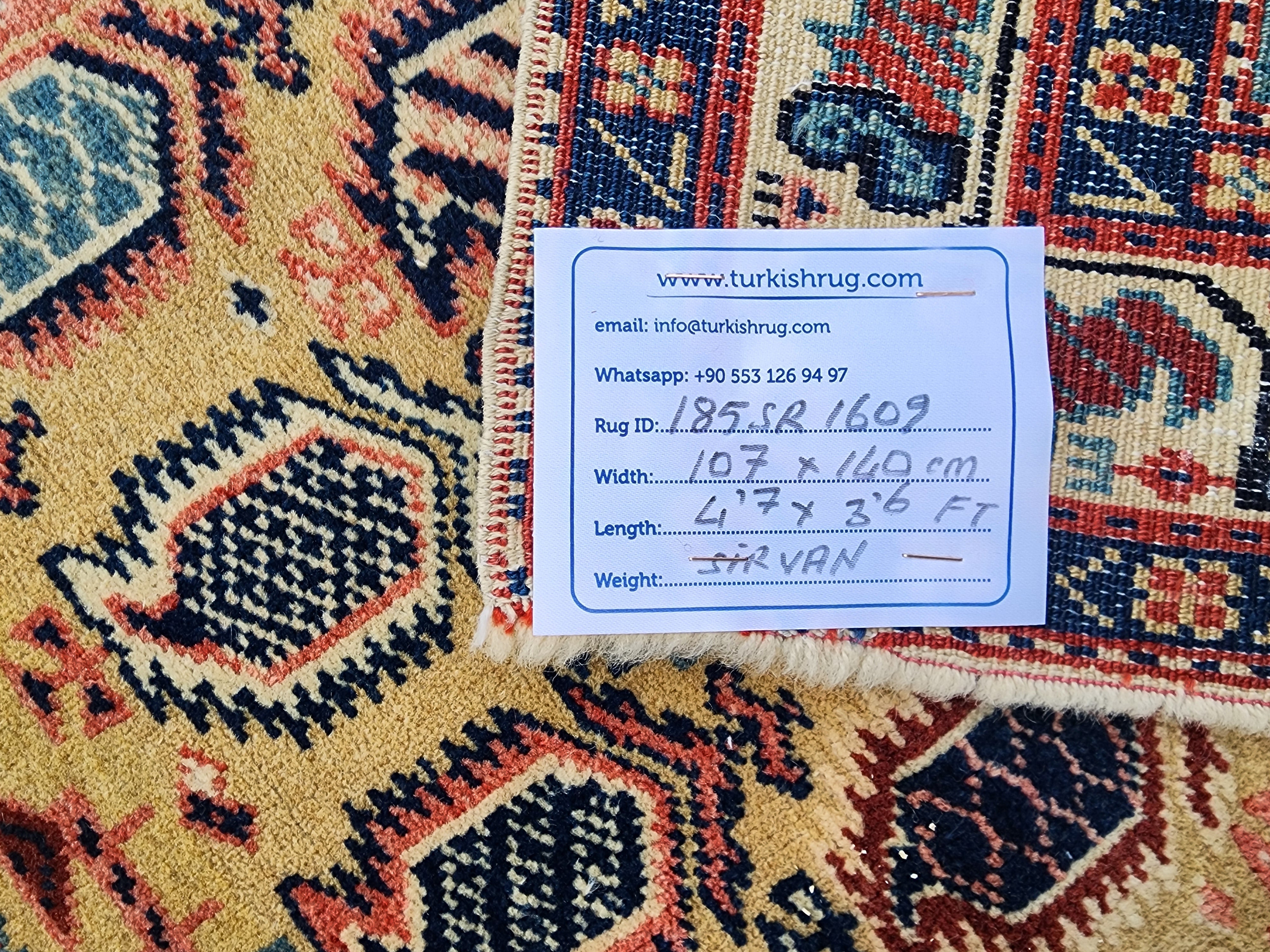 antique Caucasian Shirvan Wool Small Rug — styled view