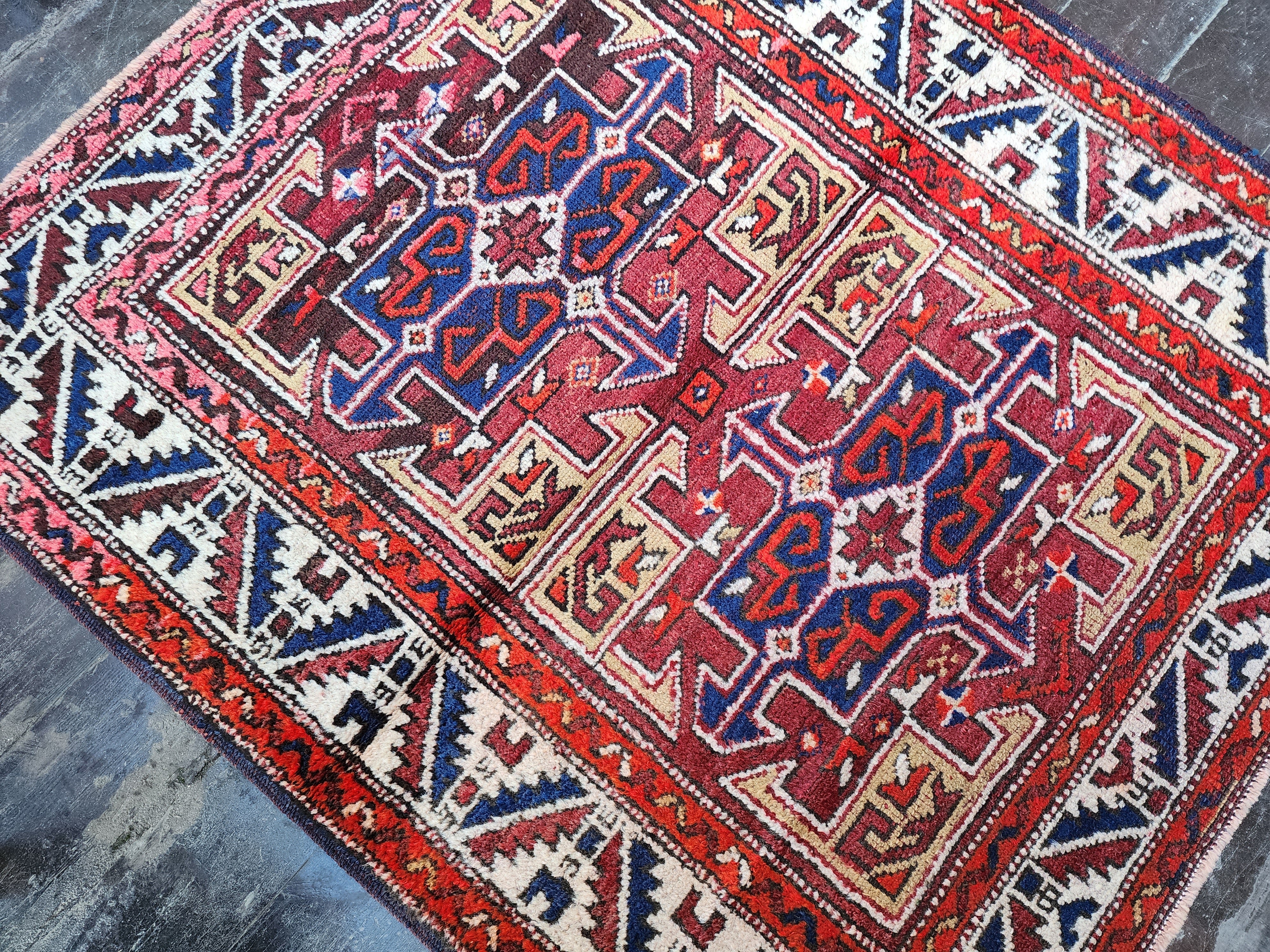 antique Turkish Wool Small Rug — in setting