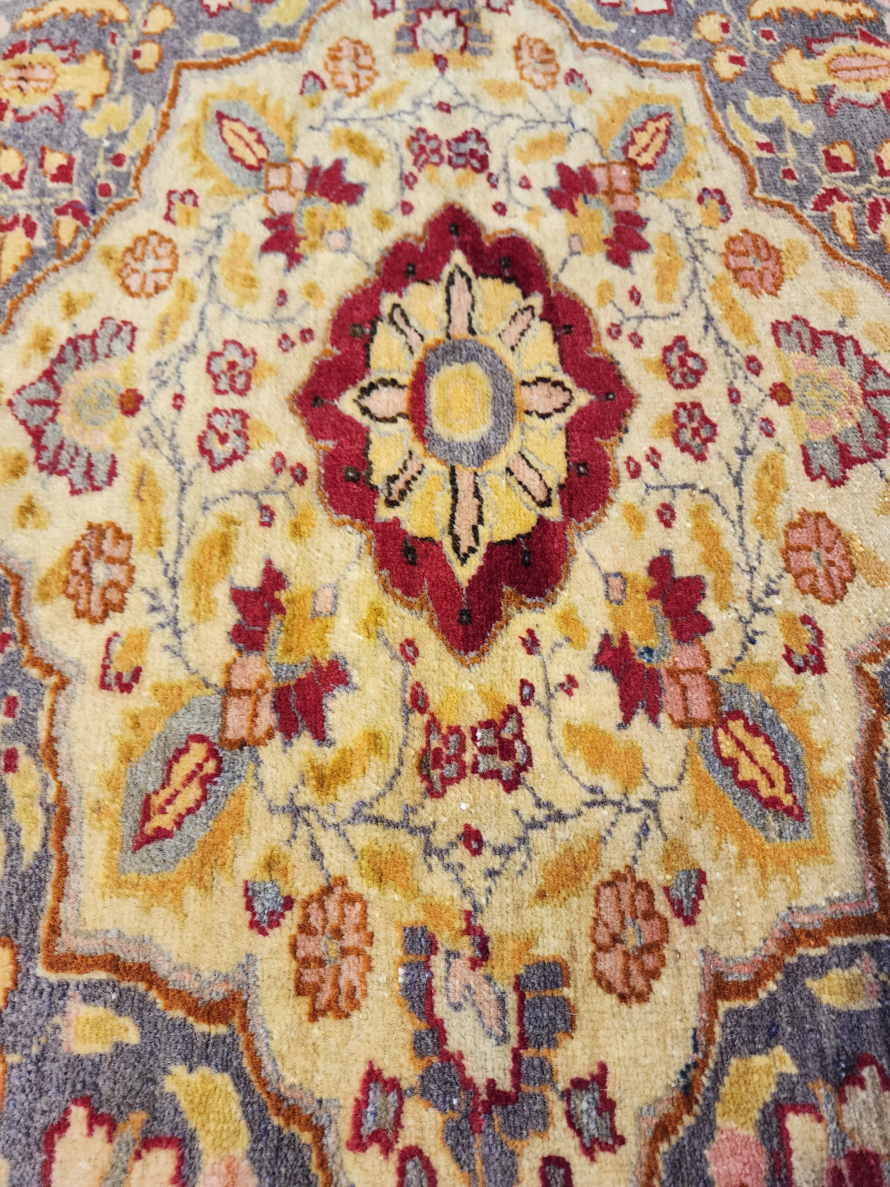 Persian Rug 5 ft 10 in x 4 ft 2 in Gray Brown and Red Persian Rug for the Living or Dining Room Handmade from Natural Wool in Turkey