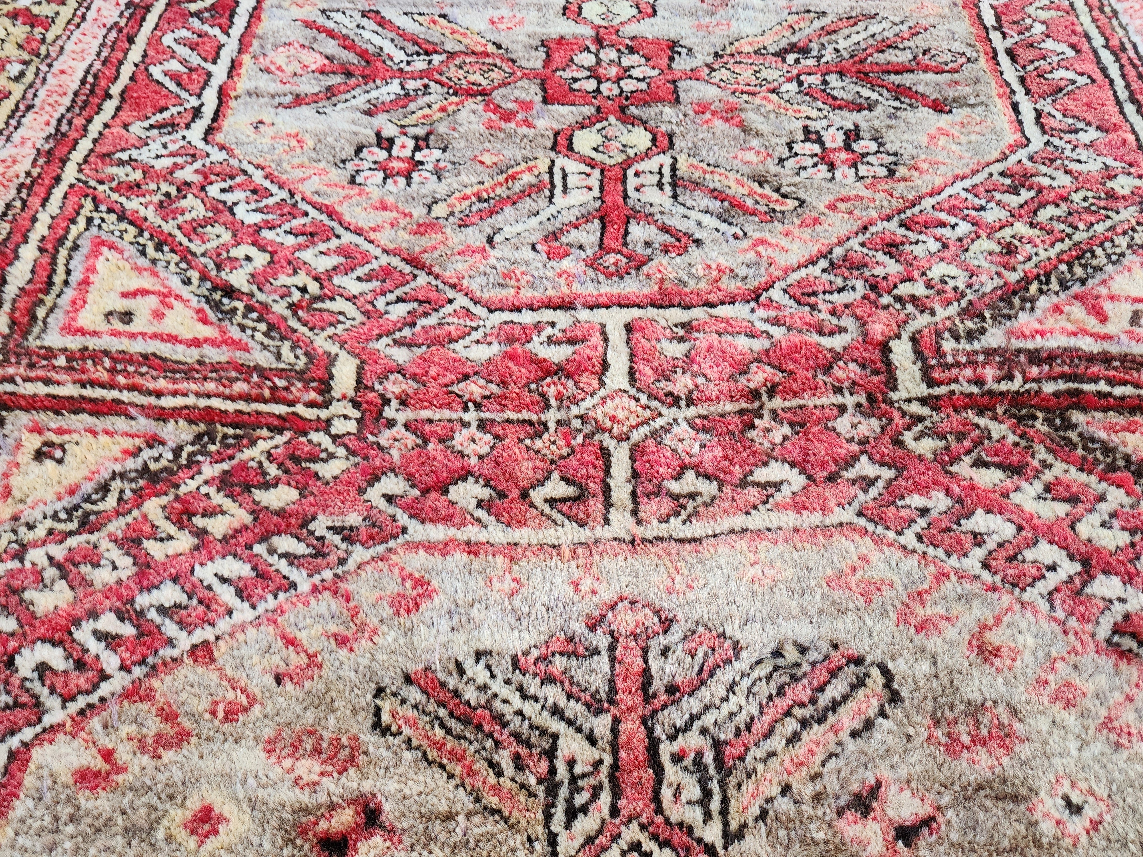 antique Turkish Wool Area Rug — colour close-up