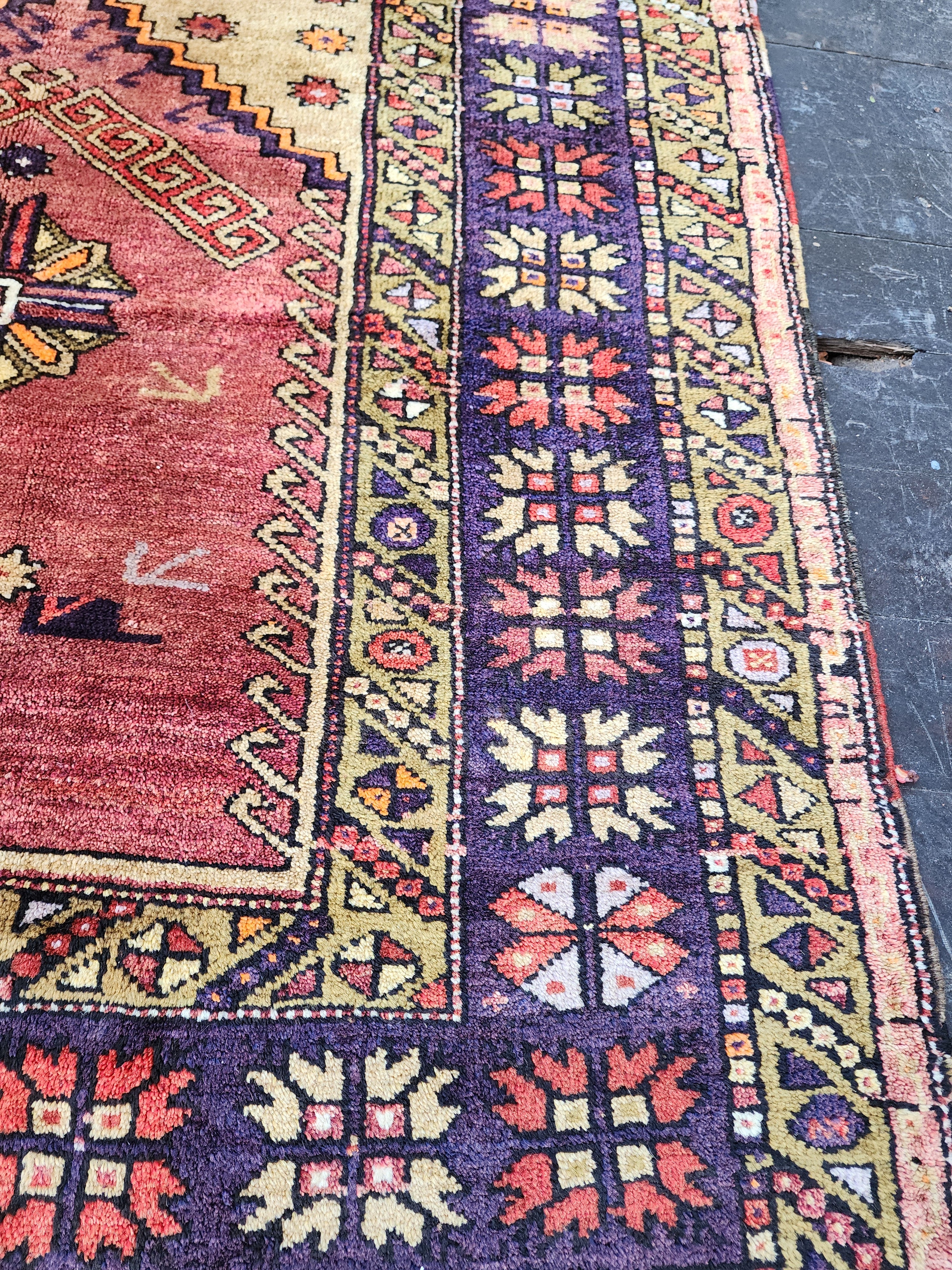 Antique Turkish Konya Prayer Rug with Stepped Mihrab Design