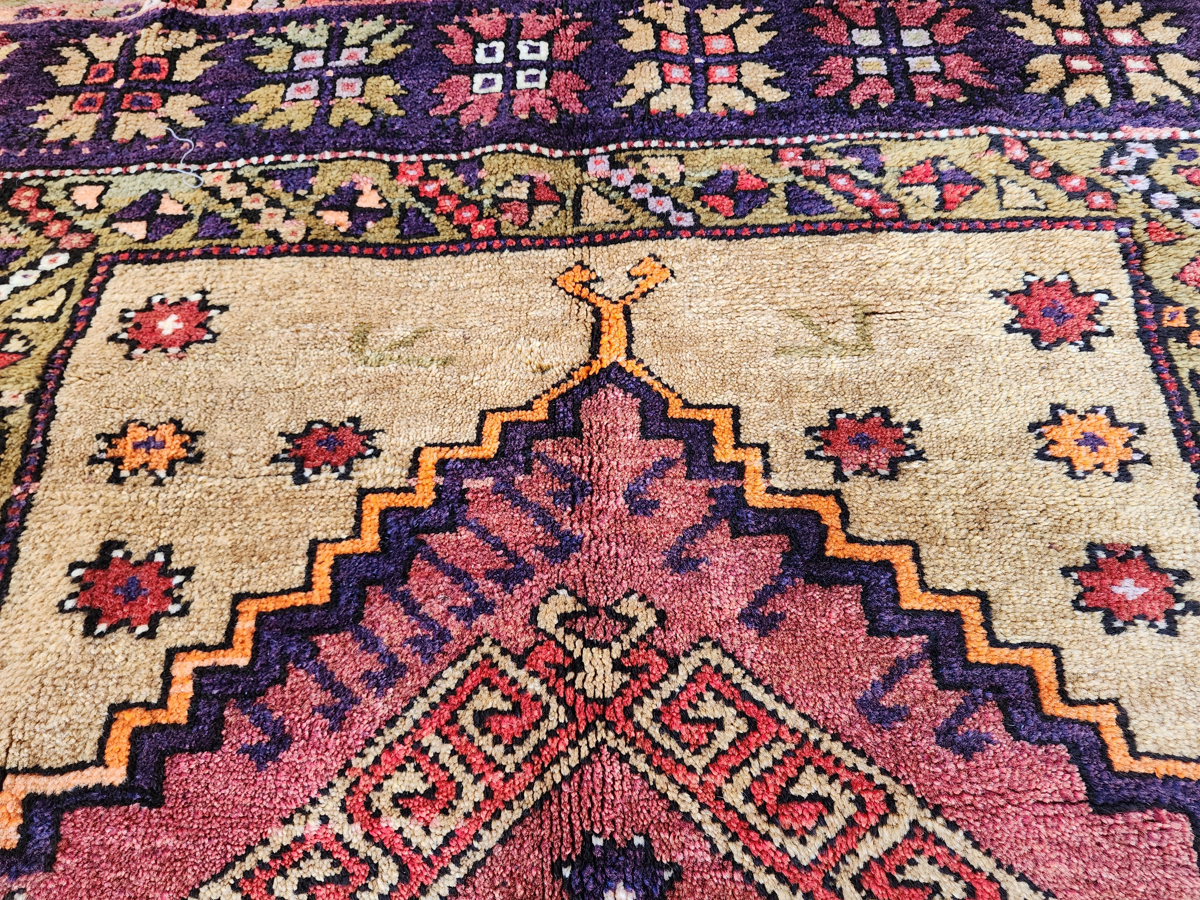 Antique Turkish Konya Prayer Rug with Stepped Mihrab Design