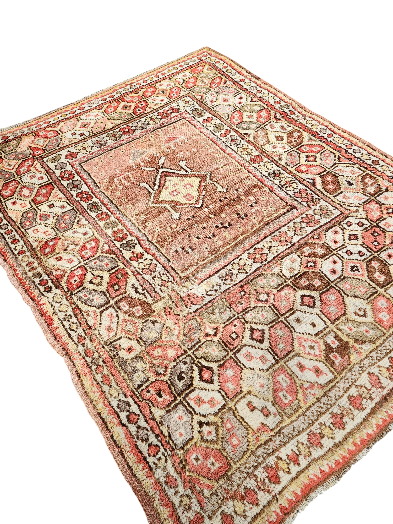 antique Milas Wool Small Rug — back view