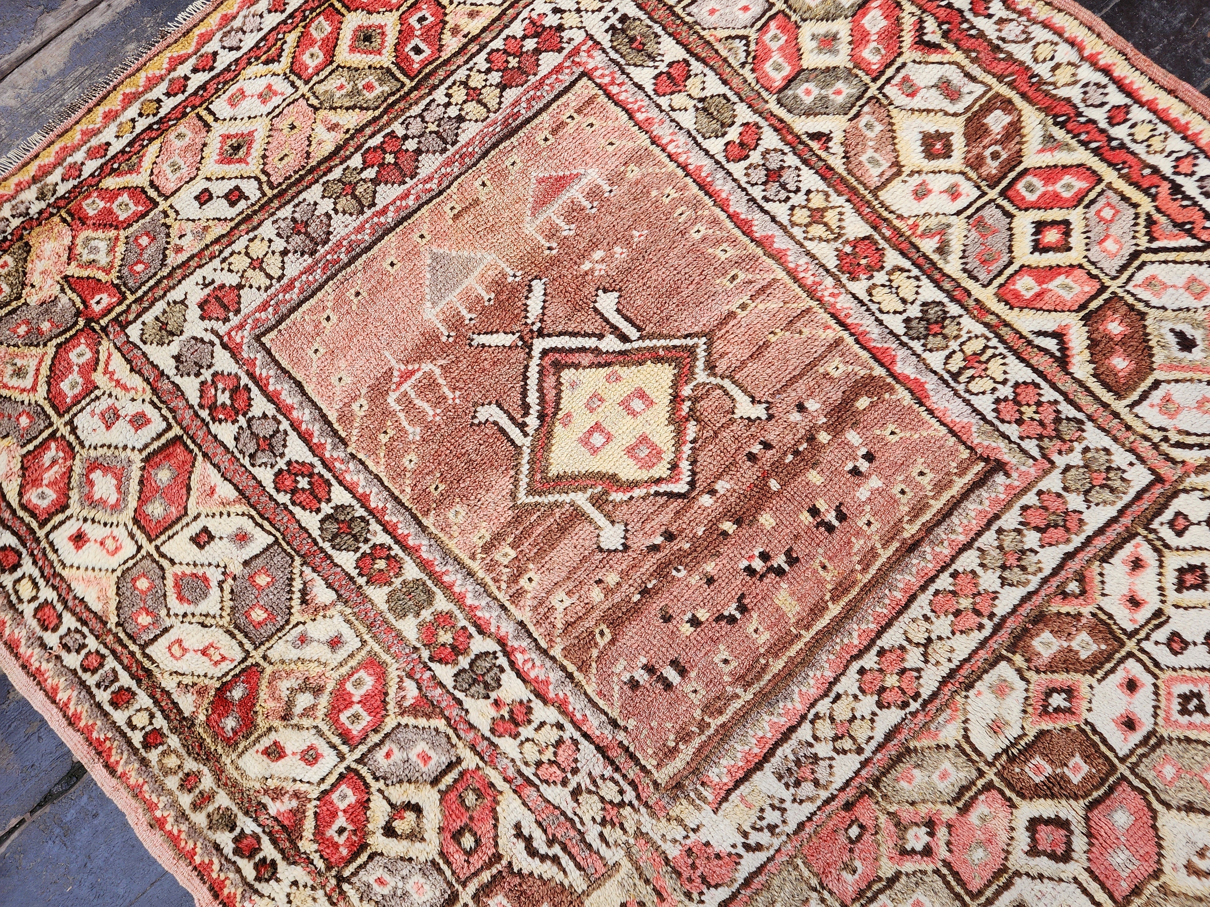 antique Milas Wool Small Rug — pattern close-up