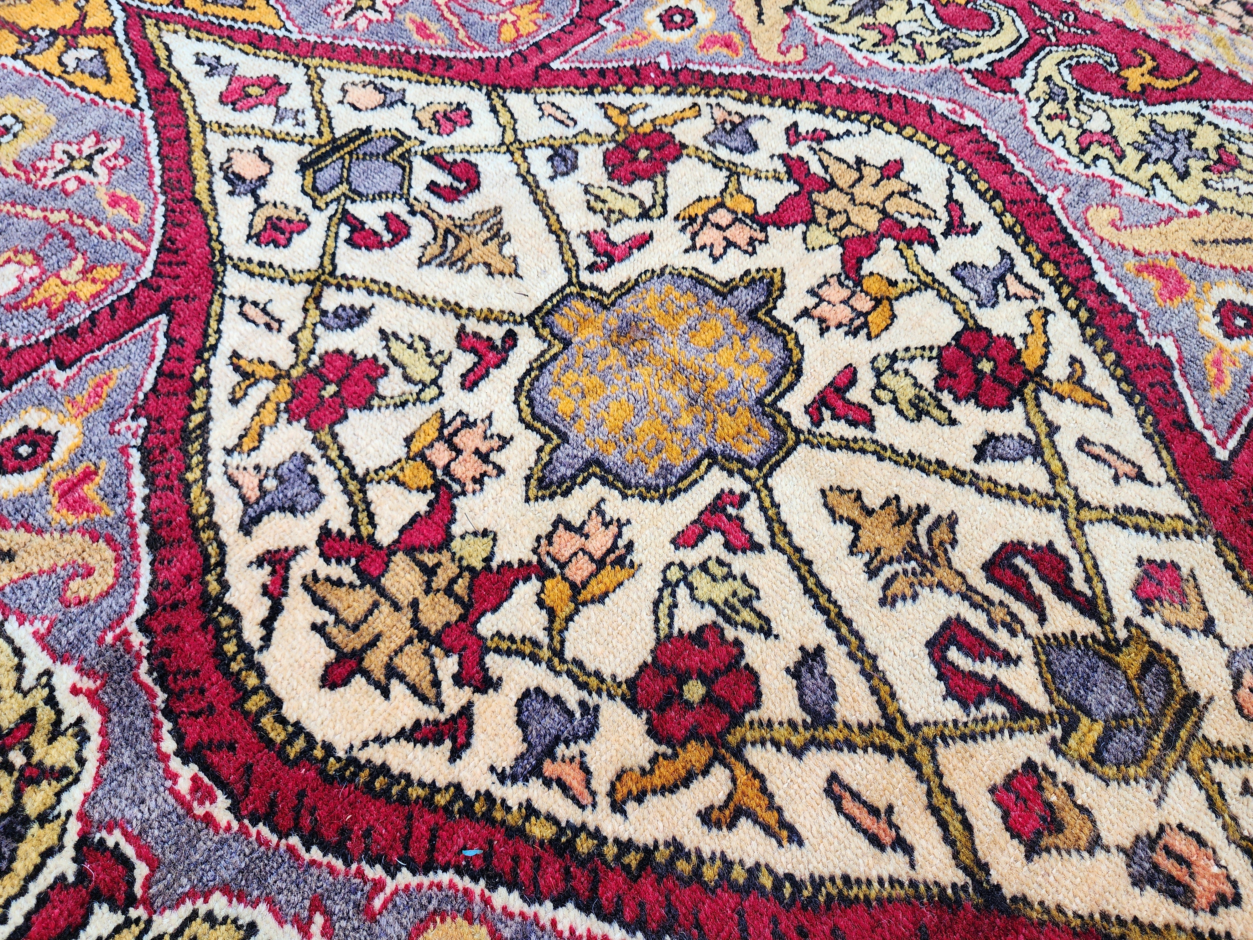 antique Anatolian Wool Large Area Rug — edge weave