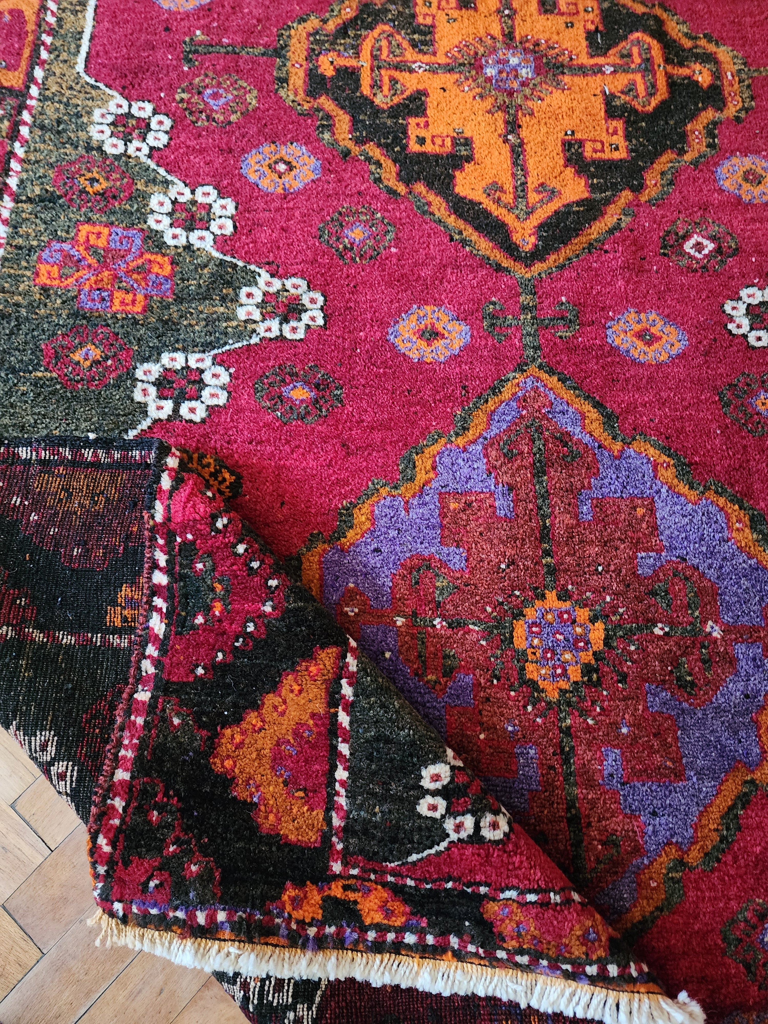 antique Konya Wool Runner Rug — styled view