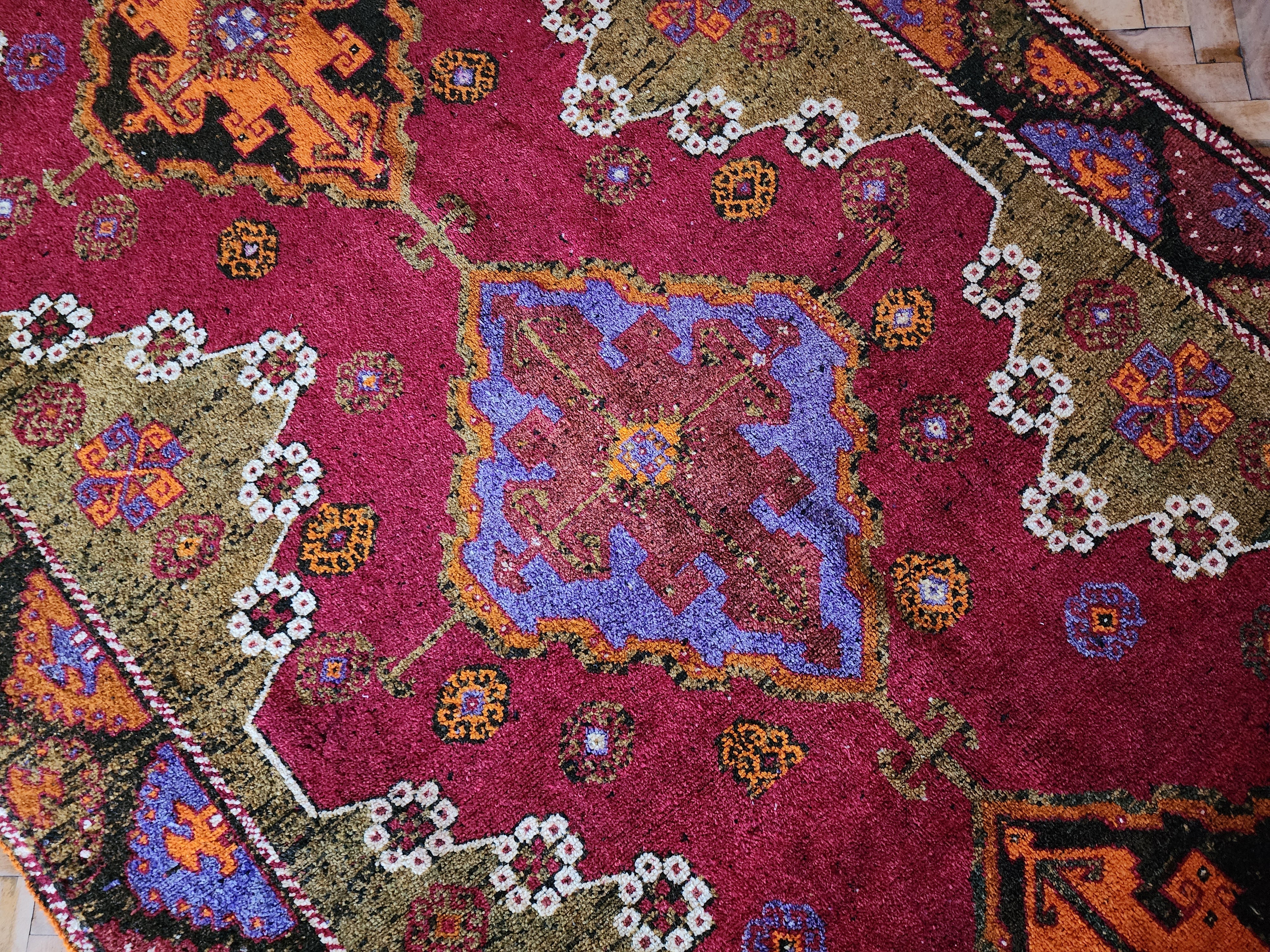 antique Konya Wool Runner Rug — in setting