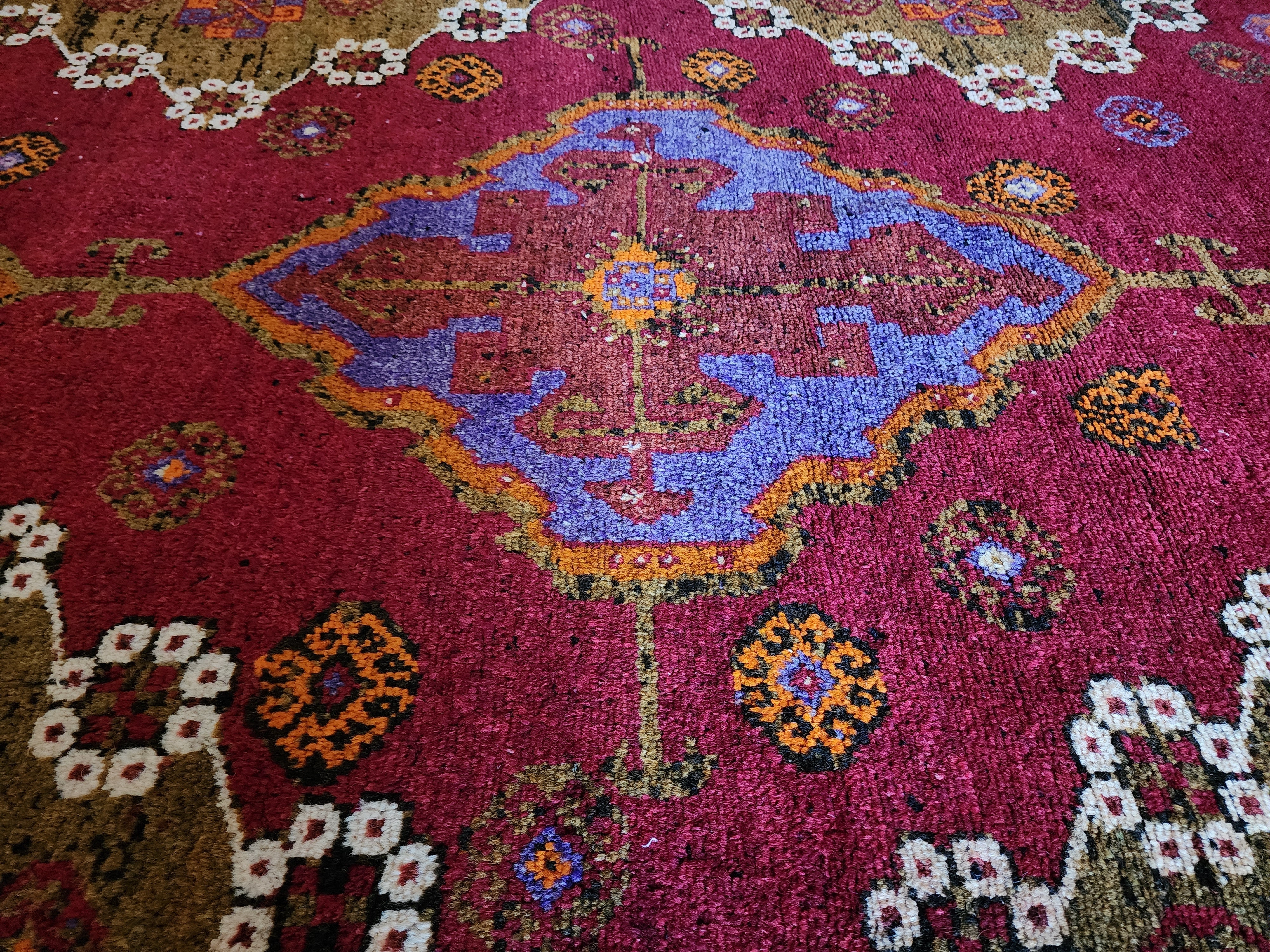 antique Konya Wool Runner Rug — pile detail