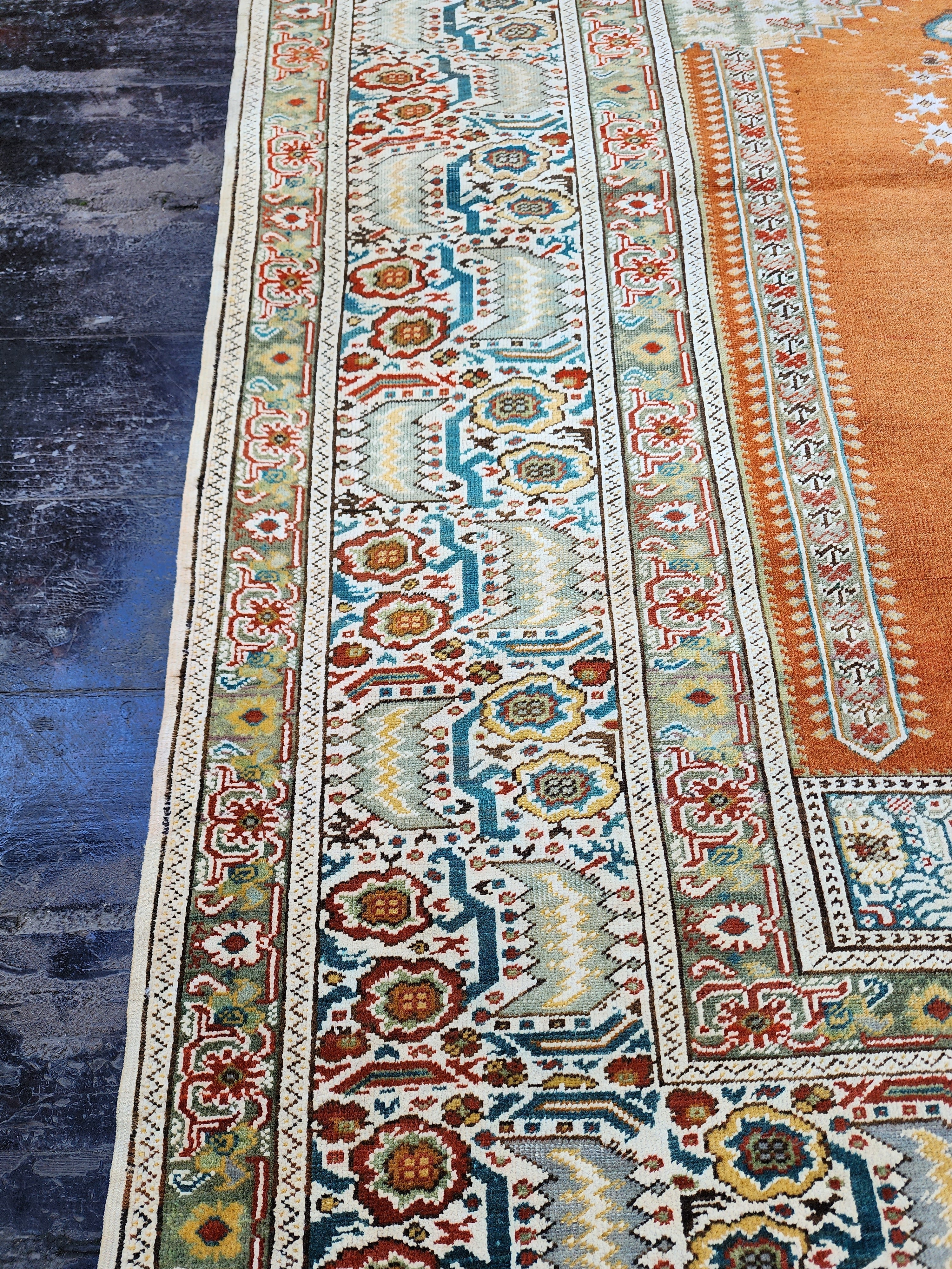 antique Turkish Wool Small Rug — pattern close-up