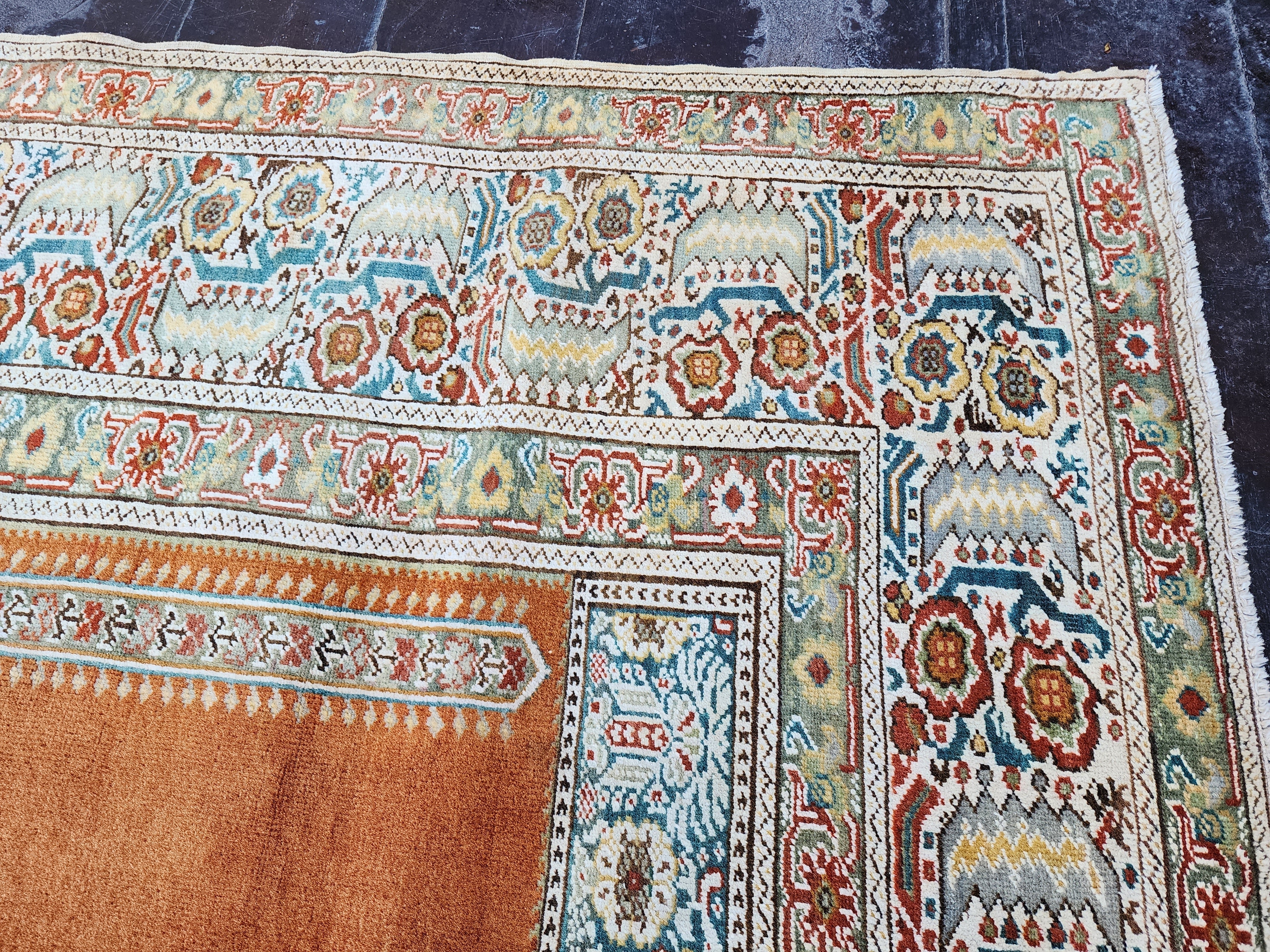 antique Turkish Wool Small Rug — corner detail