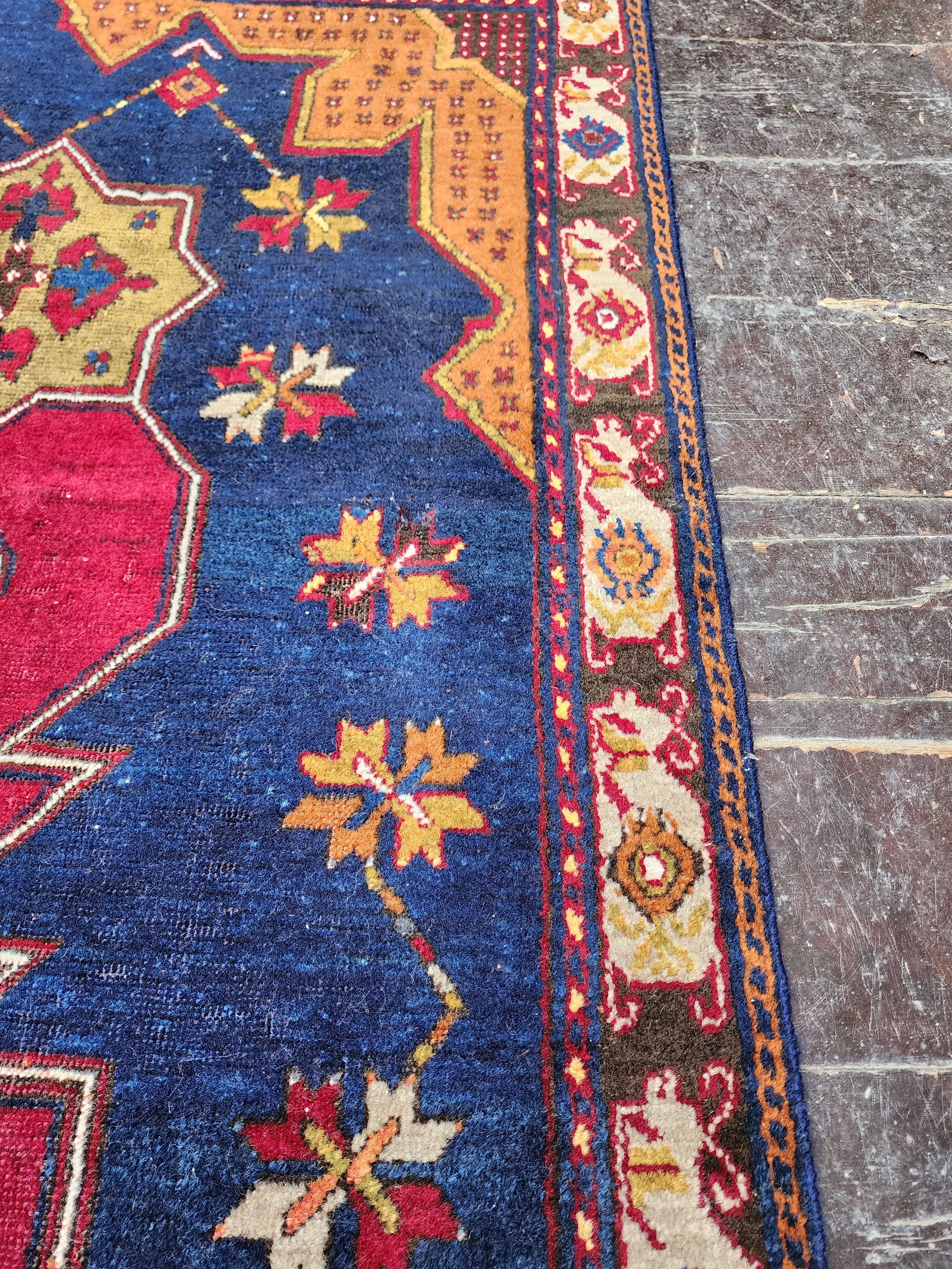 antique Turkish Wool Area Rug — in setting