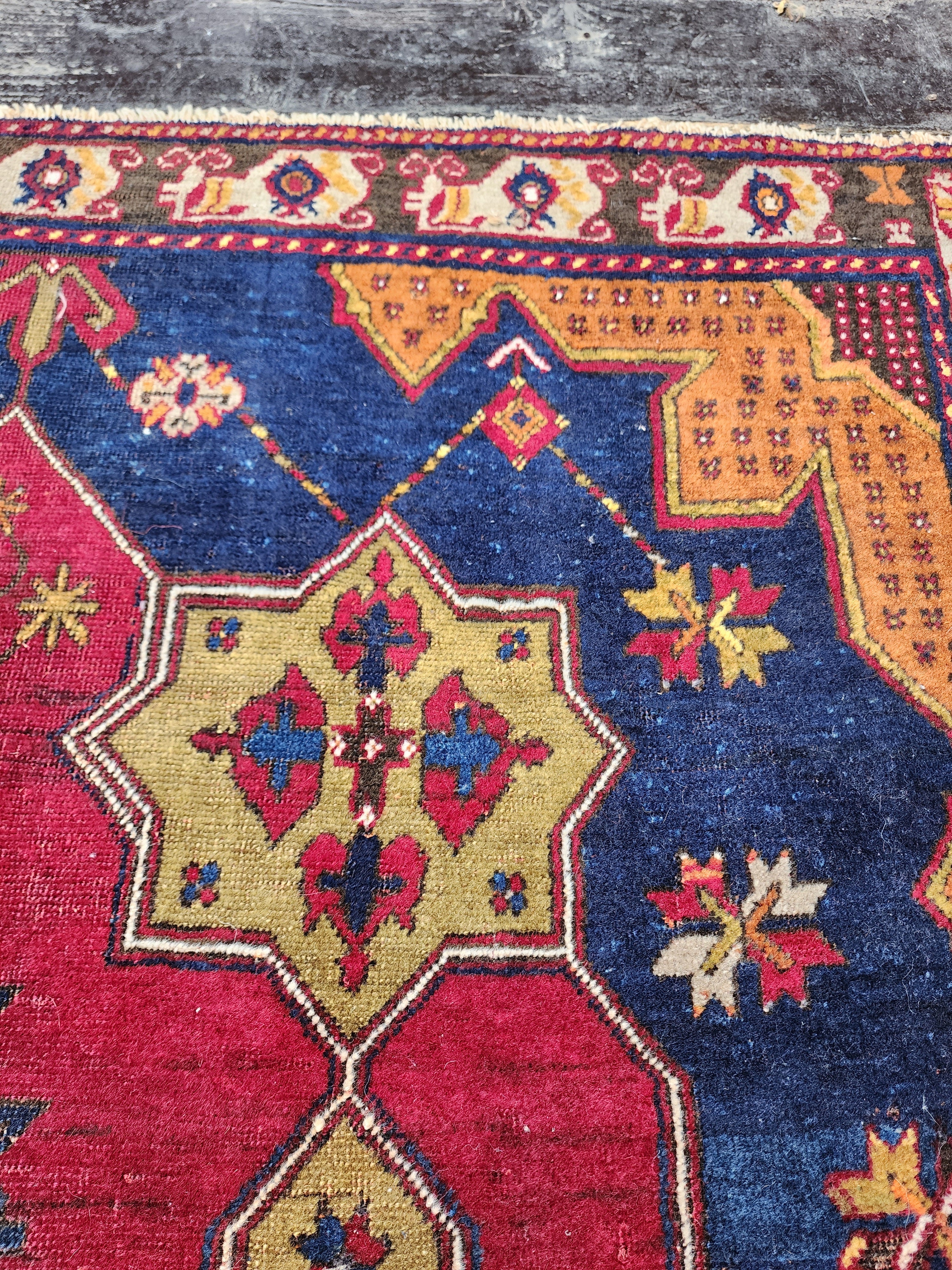 antique Turkish Wool Area Rug — corner detail