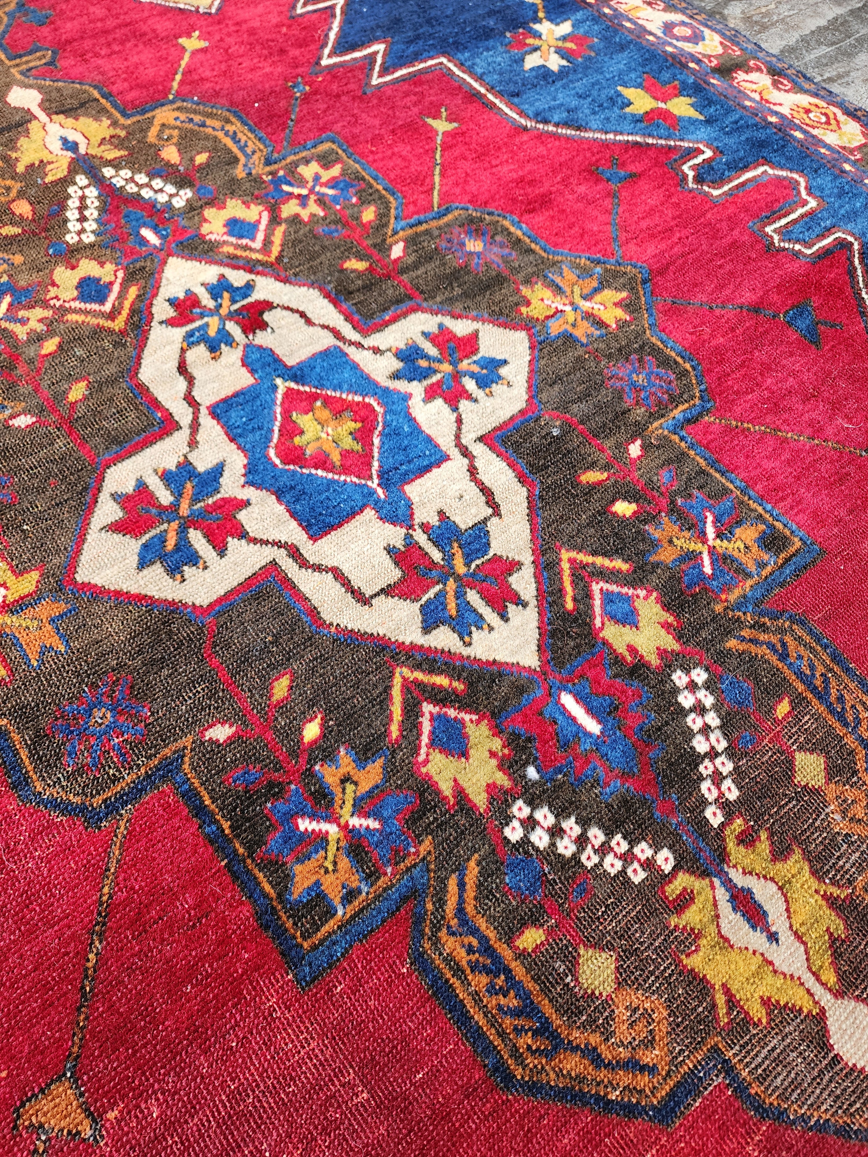 antique Turkish Wool Area Rug — edge weave