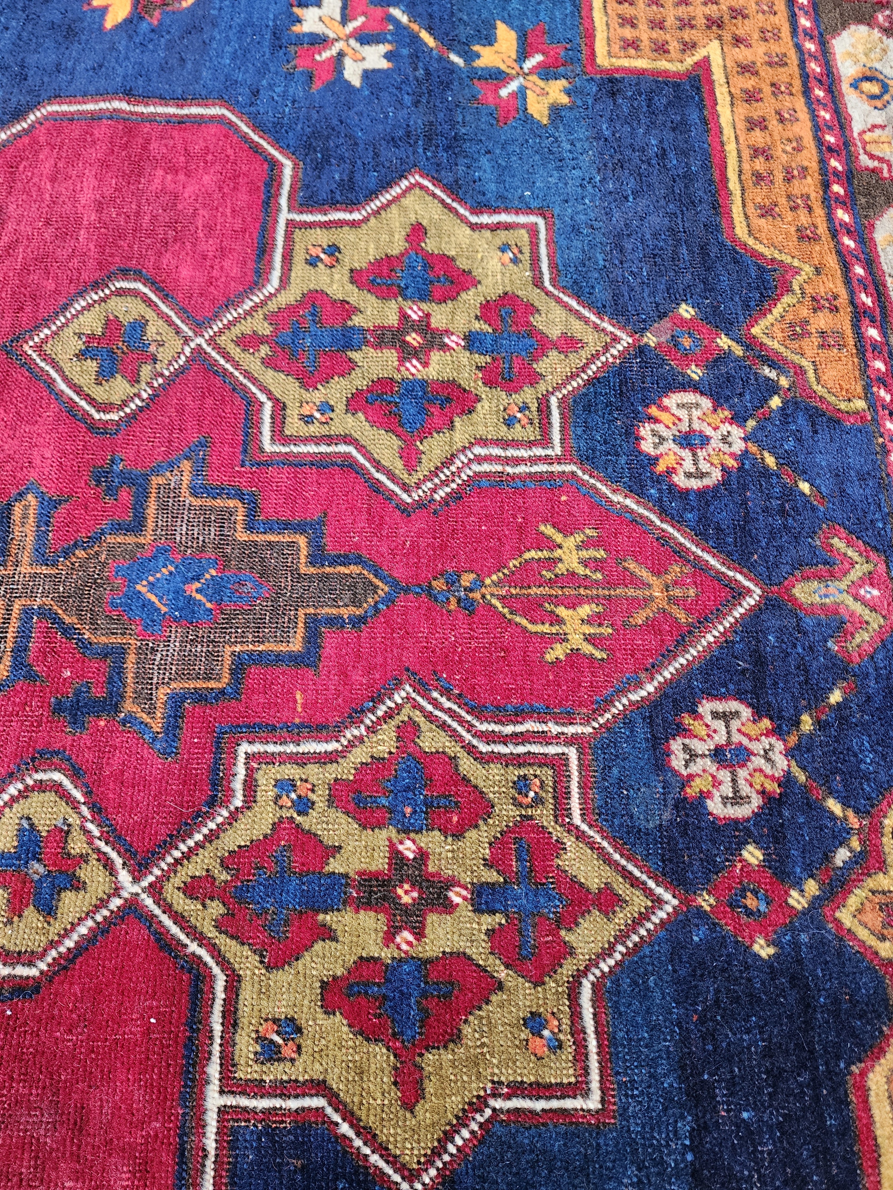 antique Turkish Wool Area Rug — pile detail