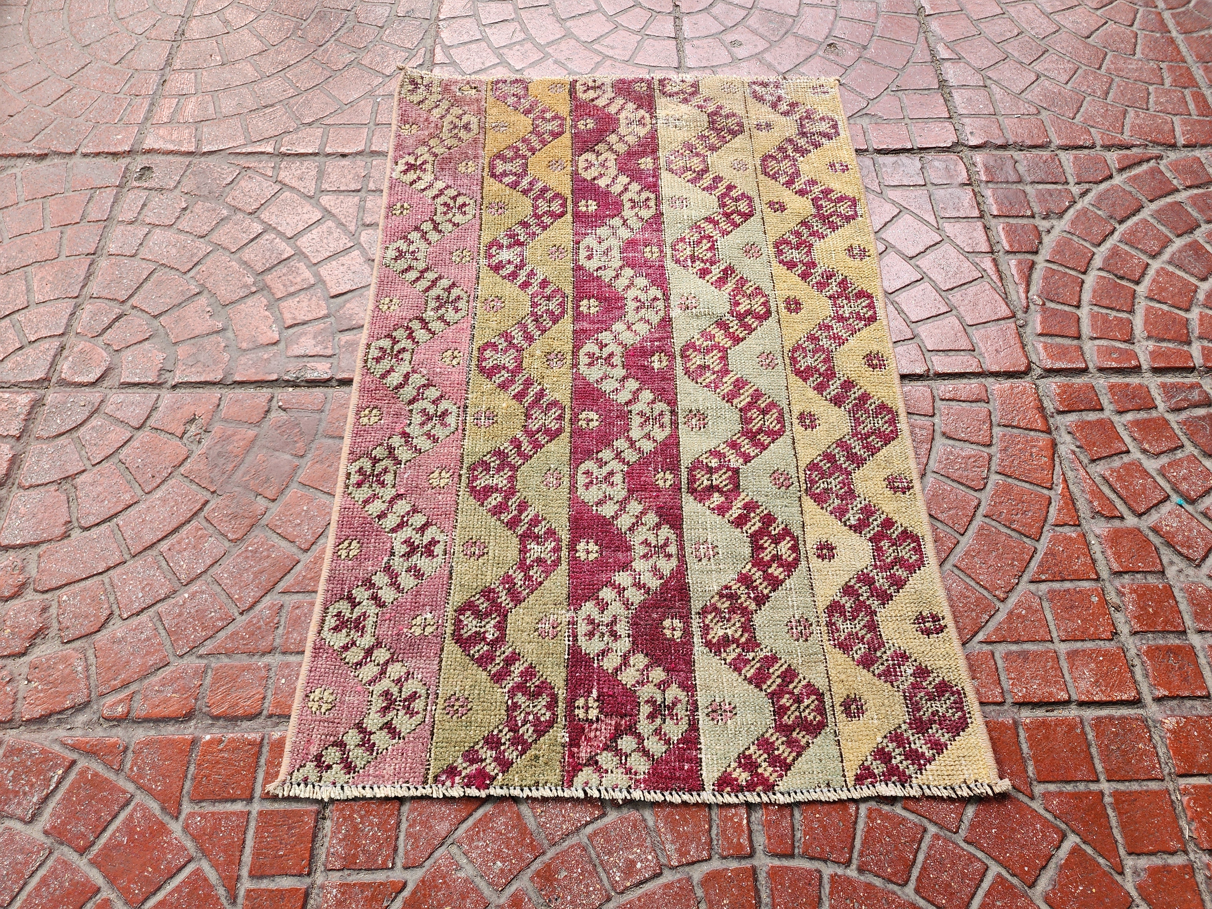 antique Anatolian Small Rug — detail texture