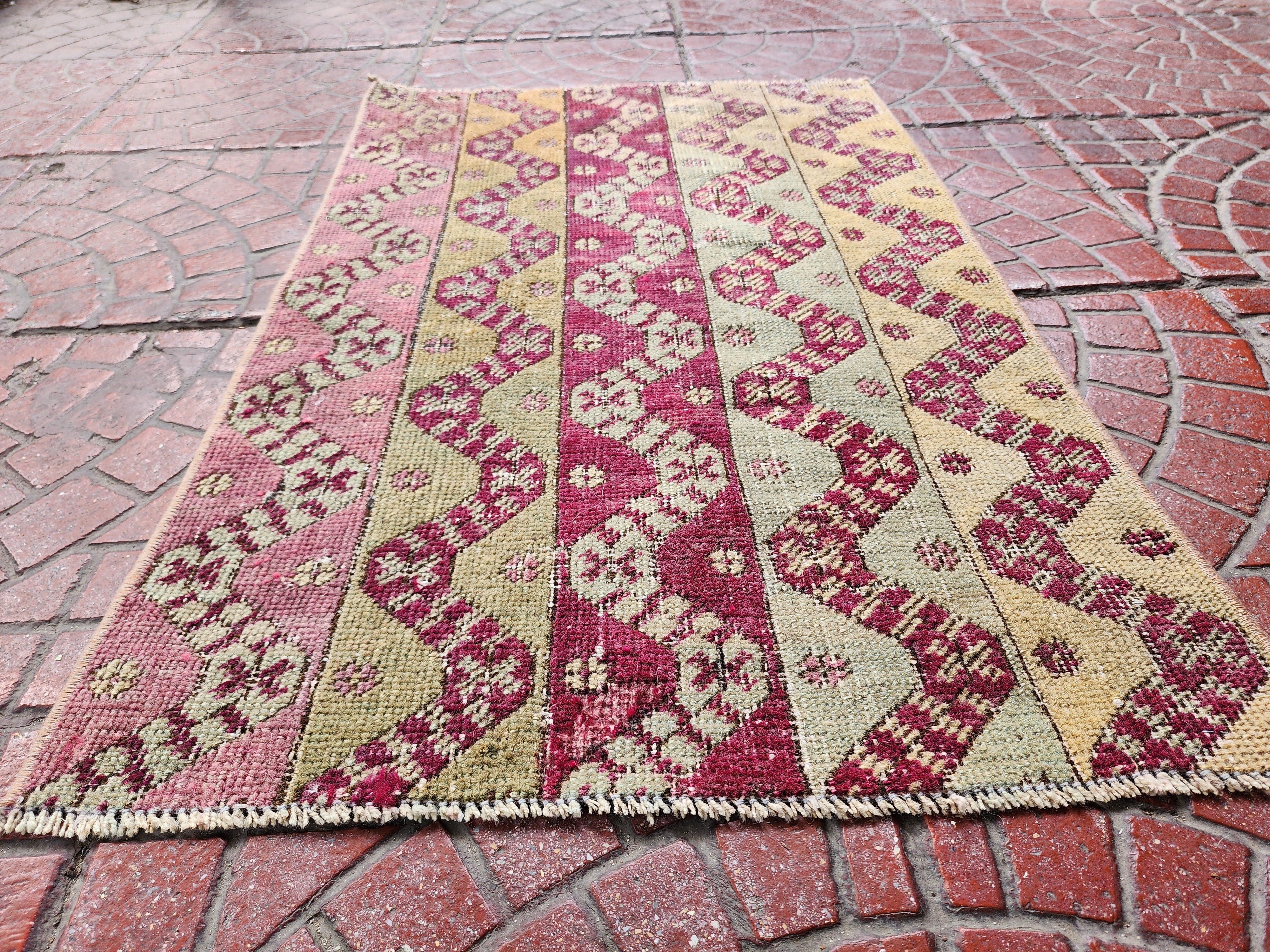 antique Anatolian Small Rug — back view