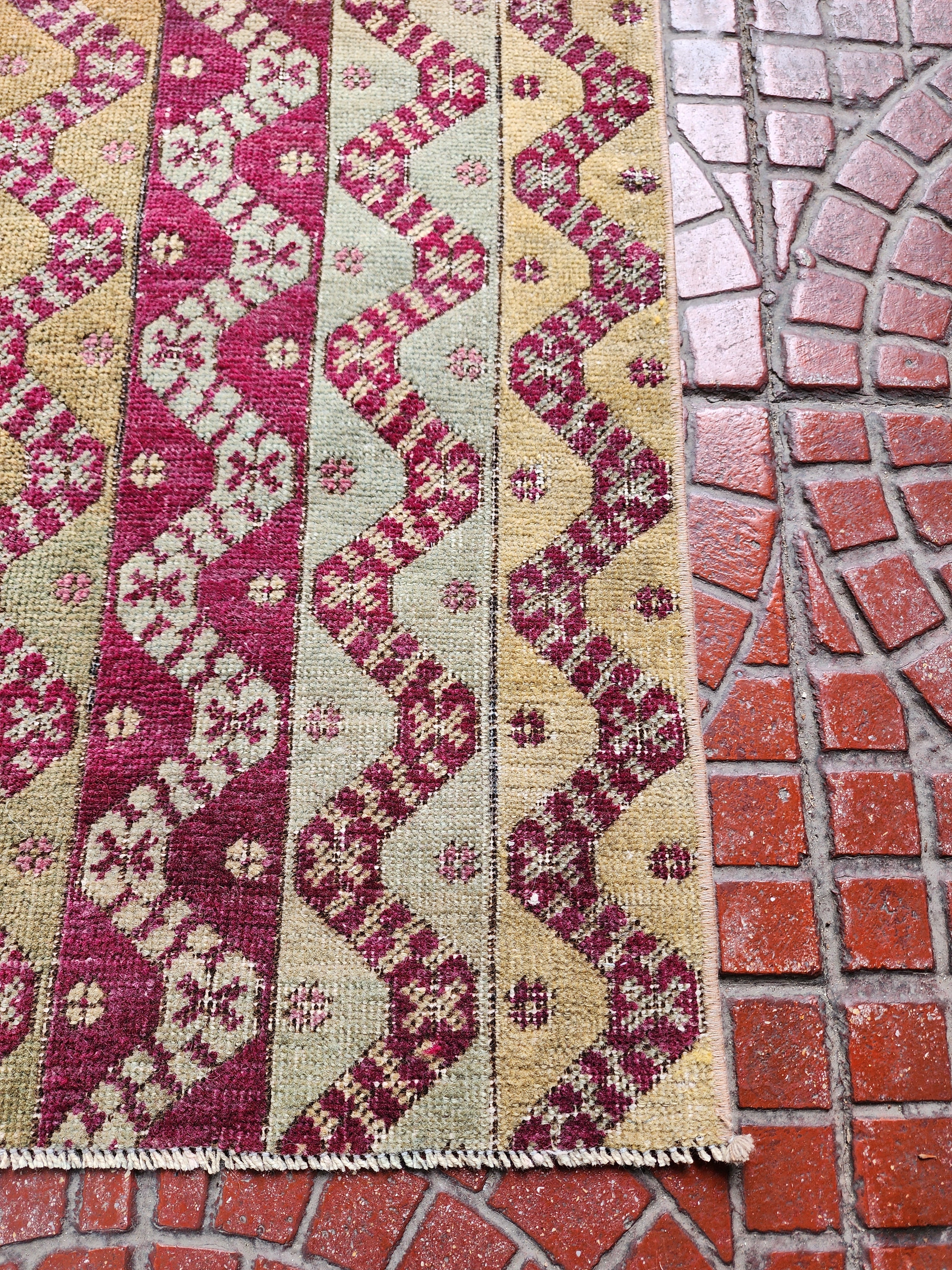 antique Anatolian Small Rug — pile detail