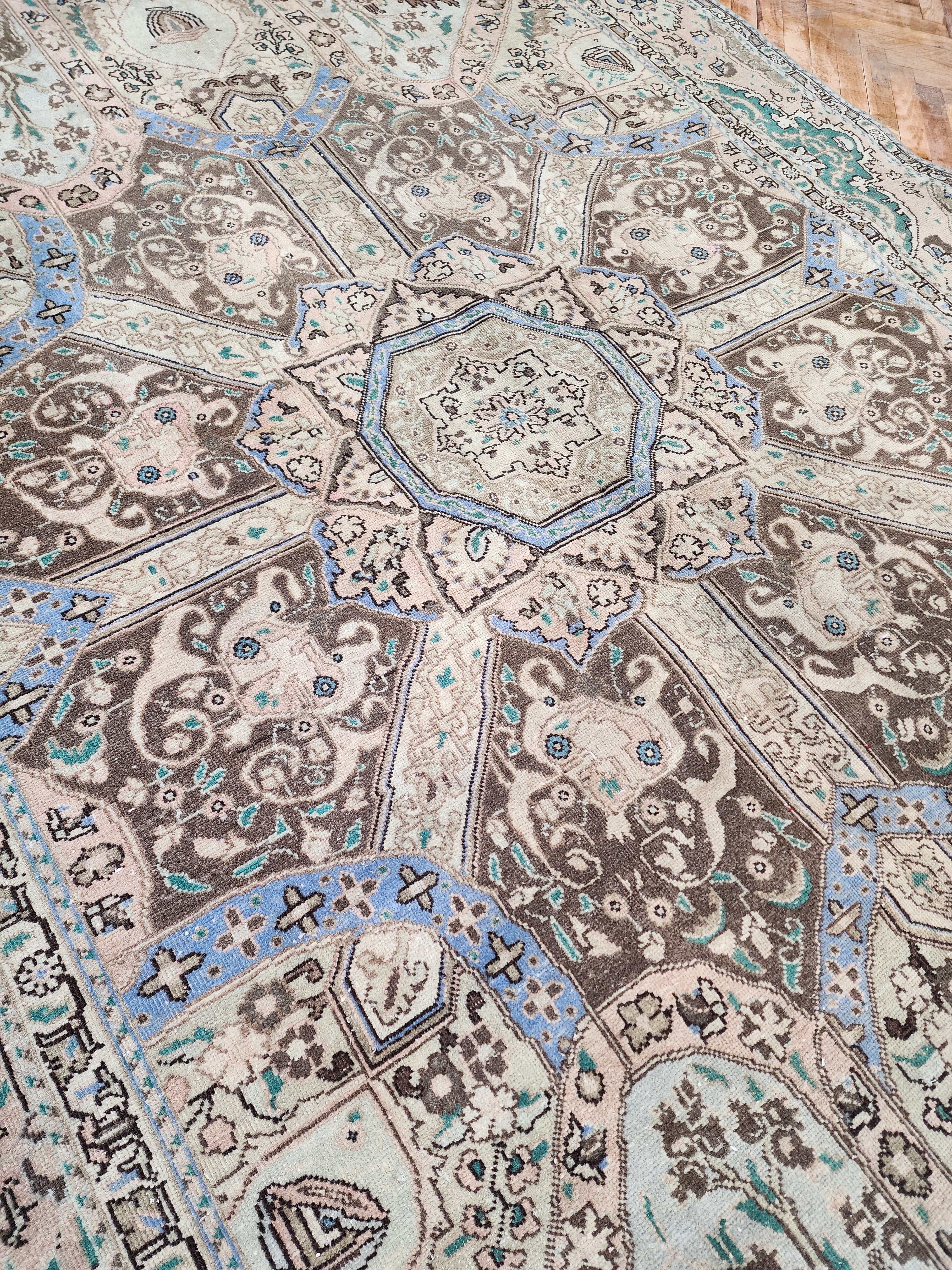 antique Oushak Wool Large Area Rug — in setting
