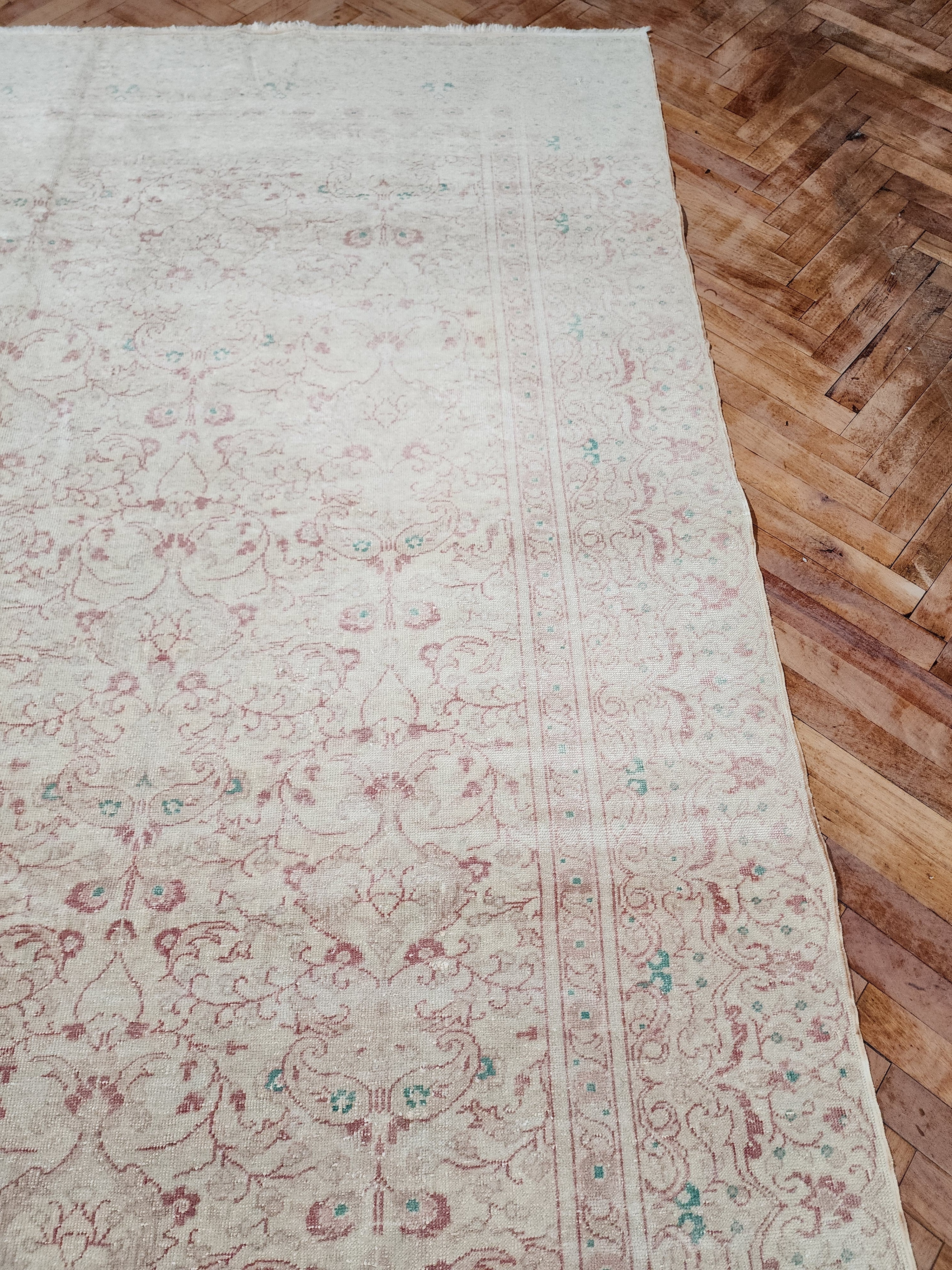 antique Kayseri Wool Large Area Rug — detail texture