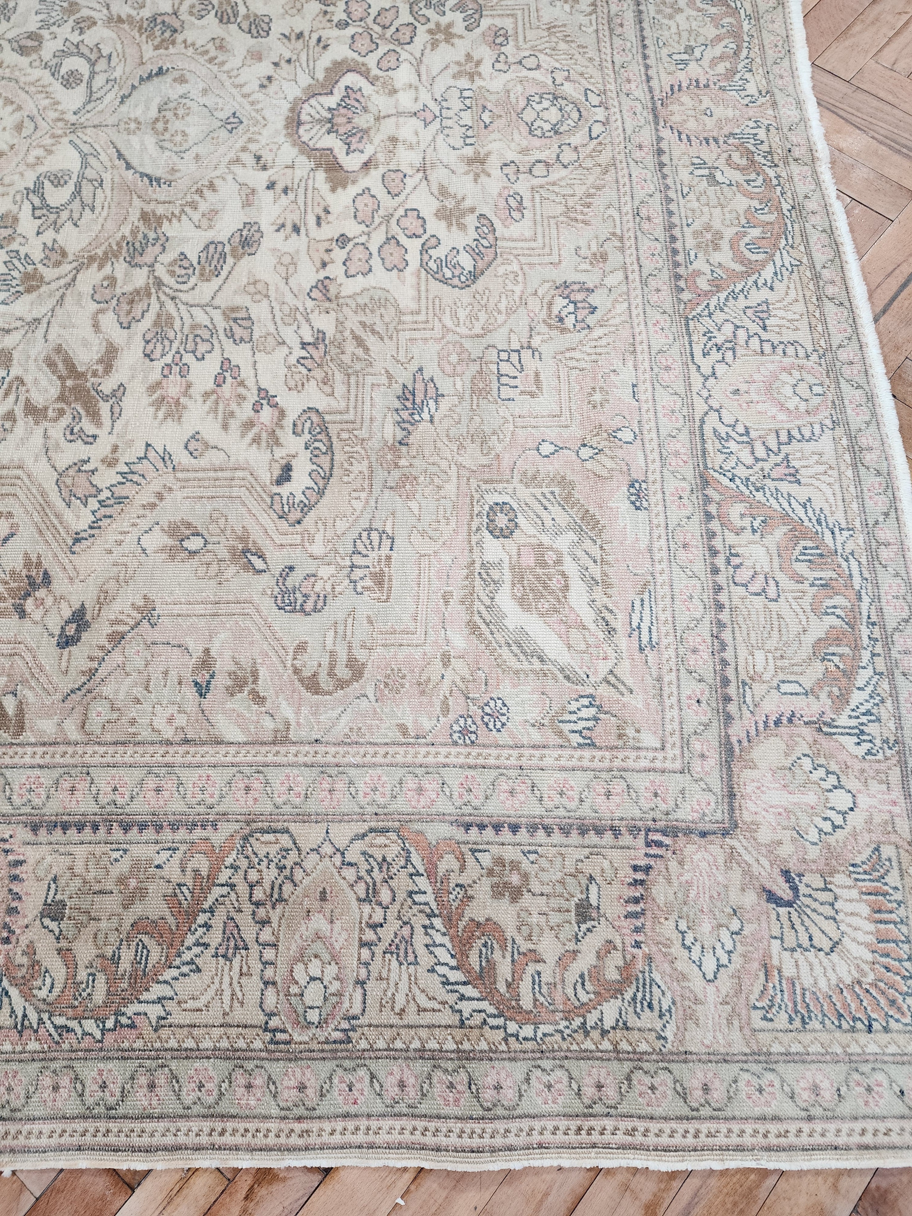 vintage Kayseri Wool Large Area Rug — pattern close-up