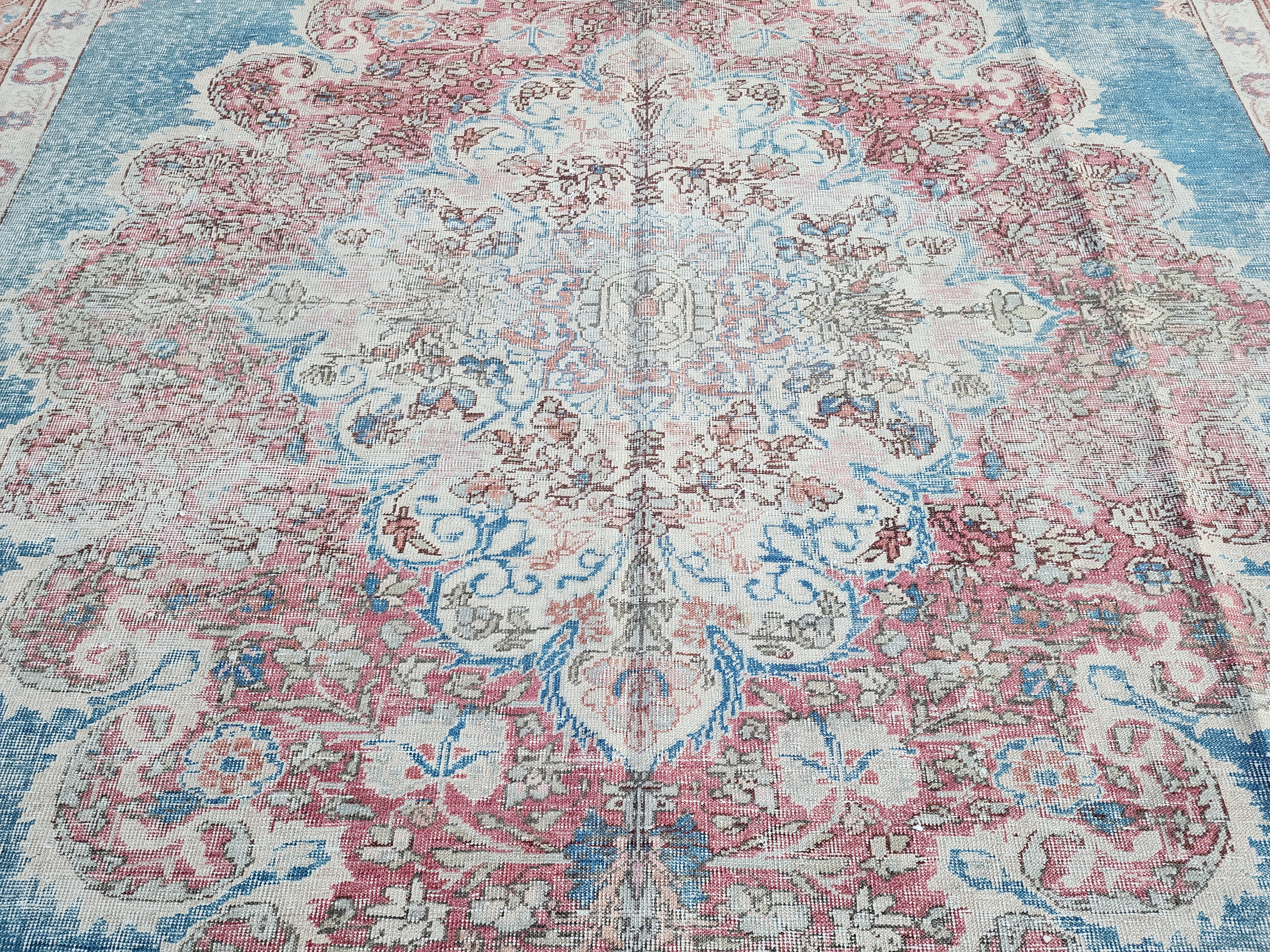 Vibrant Vintage Turkish Kayseri Rug, 6'7''x9'3''