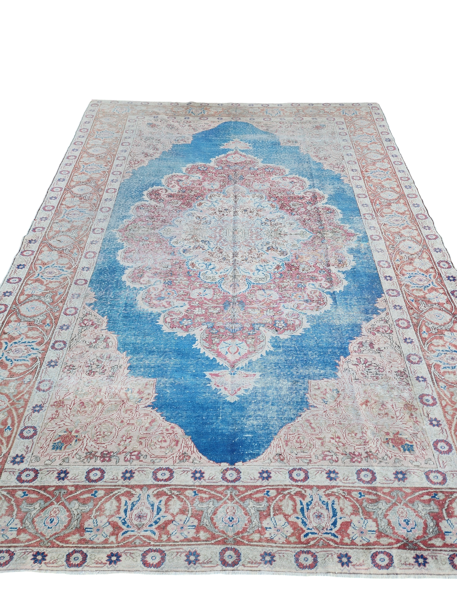 vintage Kayseri Wool Large Area Rug — back view