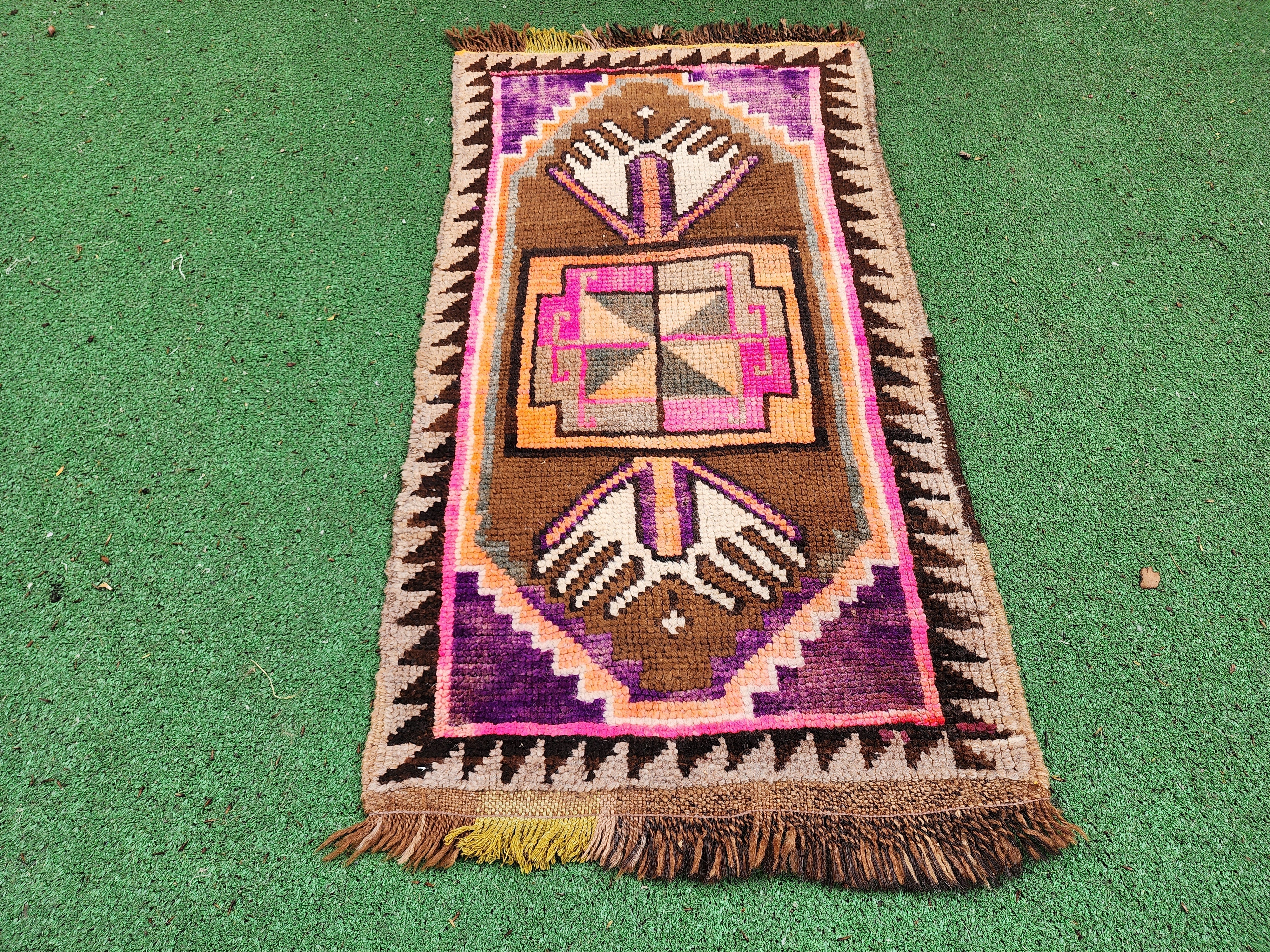 vintage Anatolian Small Rug — detail texture