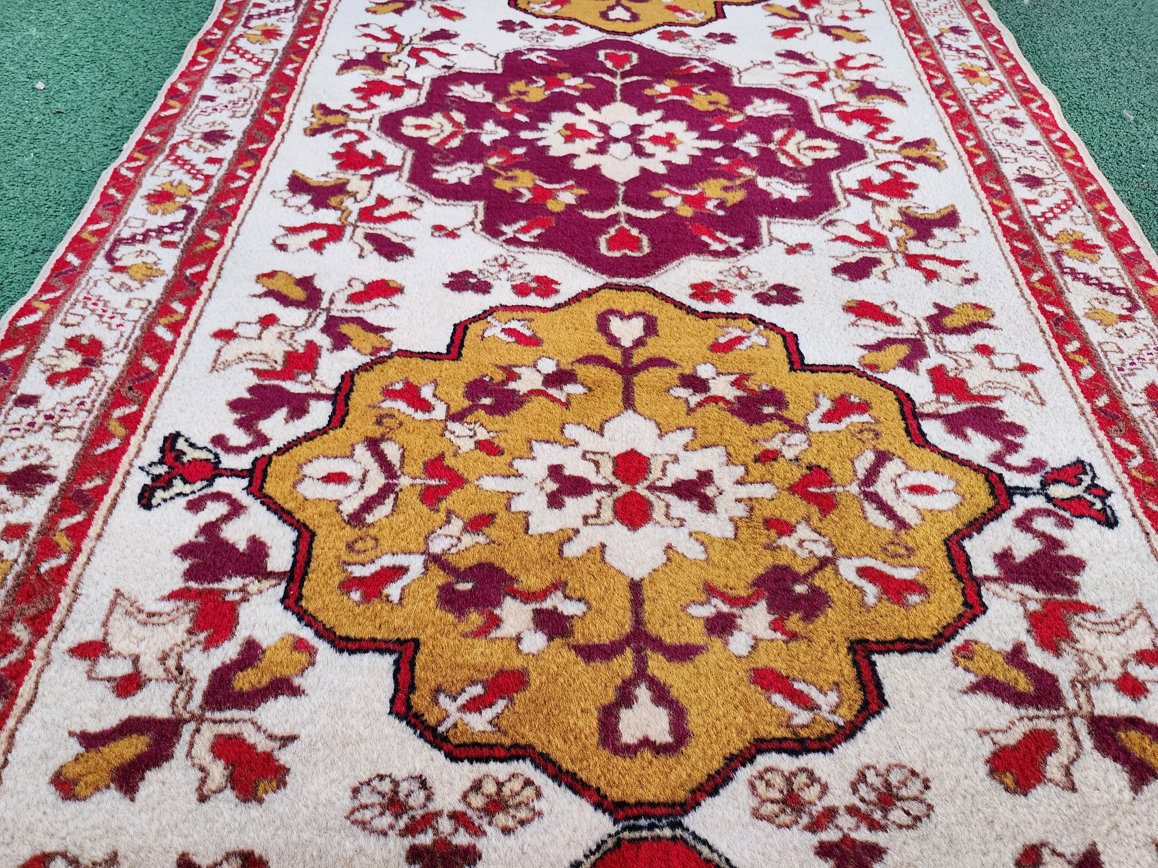 antique Turkish Wool Runner Rug — styled view