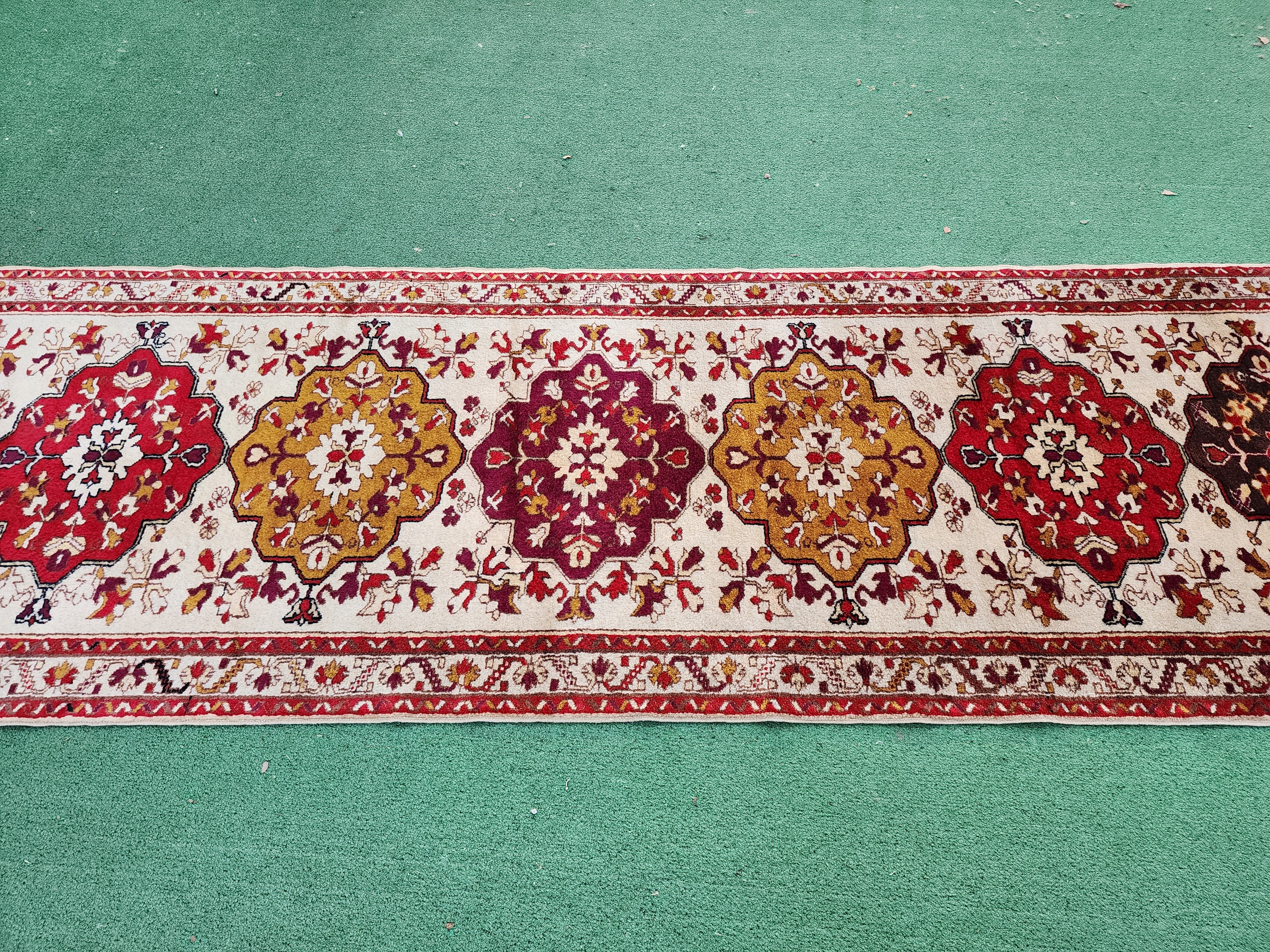 antique Turkish Wool Runner Rug — in setting