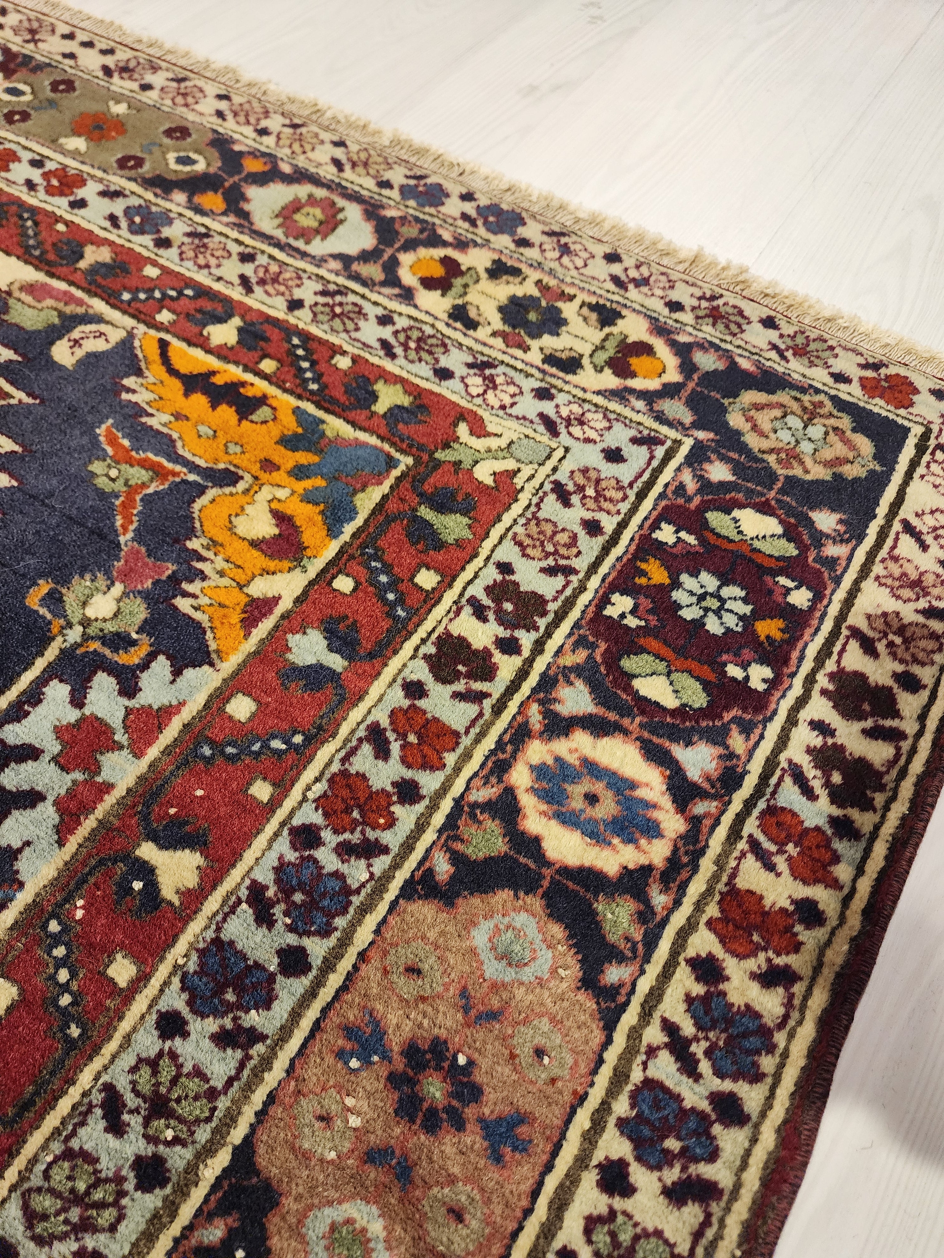 Vintage Caucasian Area Rug 6'10'' x 4'10'' Vintage Turkish Tribal Natural Wool Rug, Recycled Oriental Design Rustic Bohemian Floor Rug