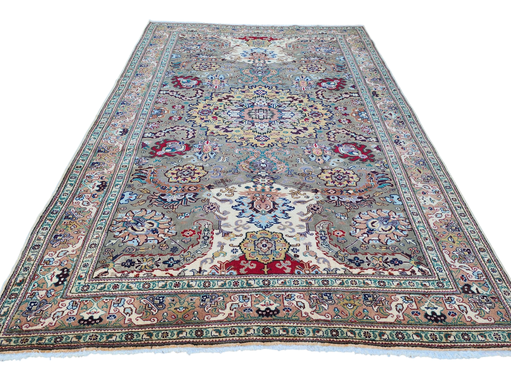 vintage Kayseri Wool Large Area Rug — back view