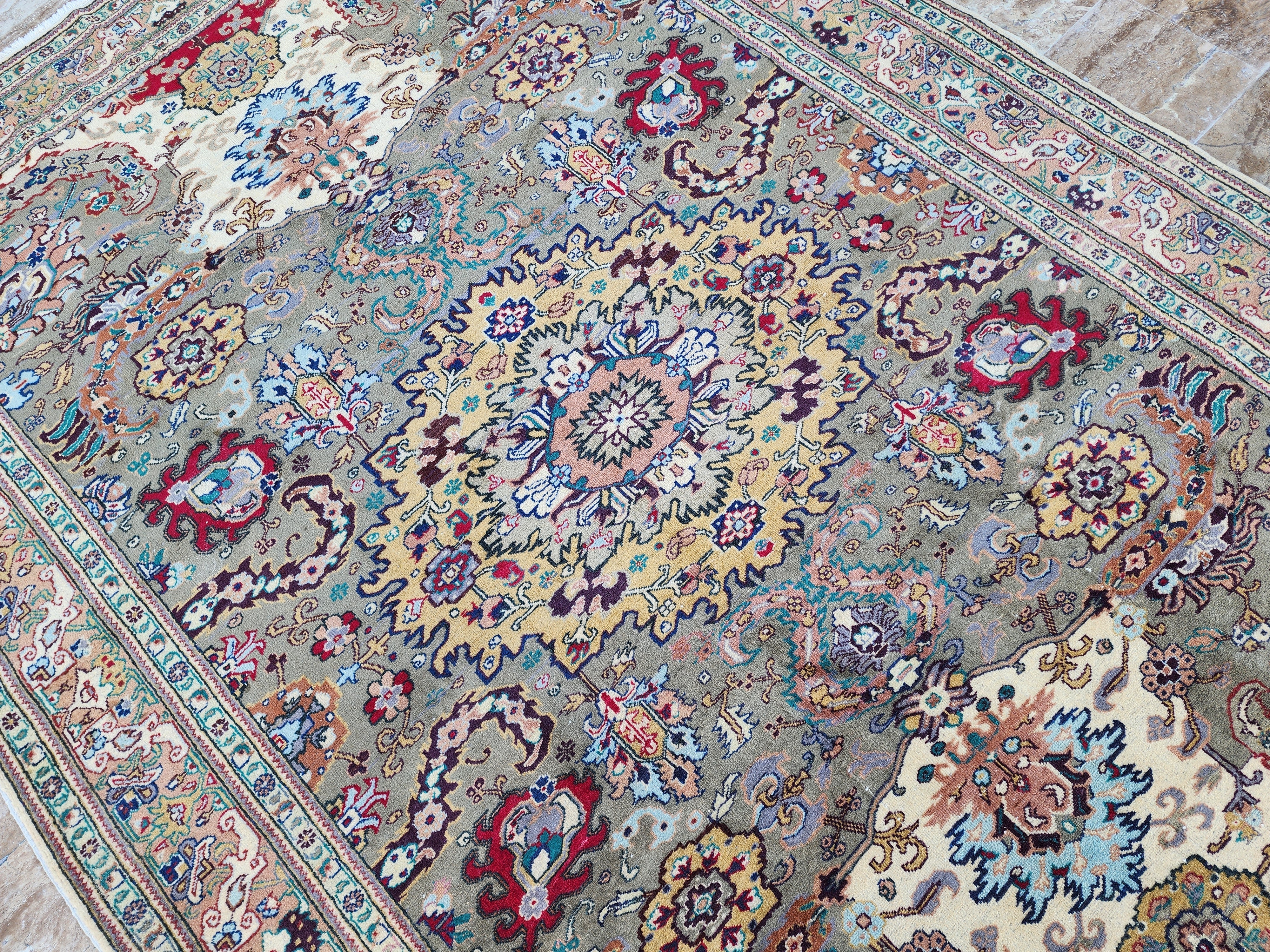 vintage Kayseri Wool Large Area Rug — pattern close-up