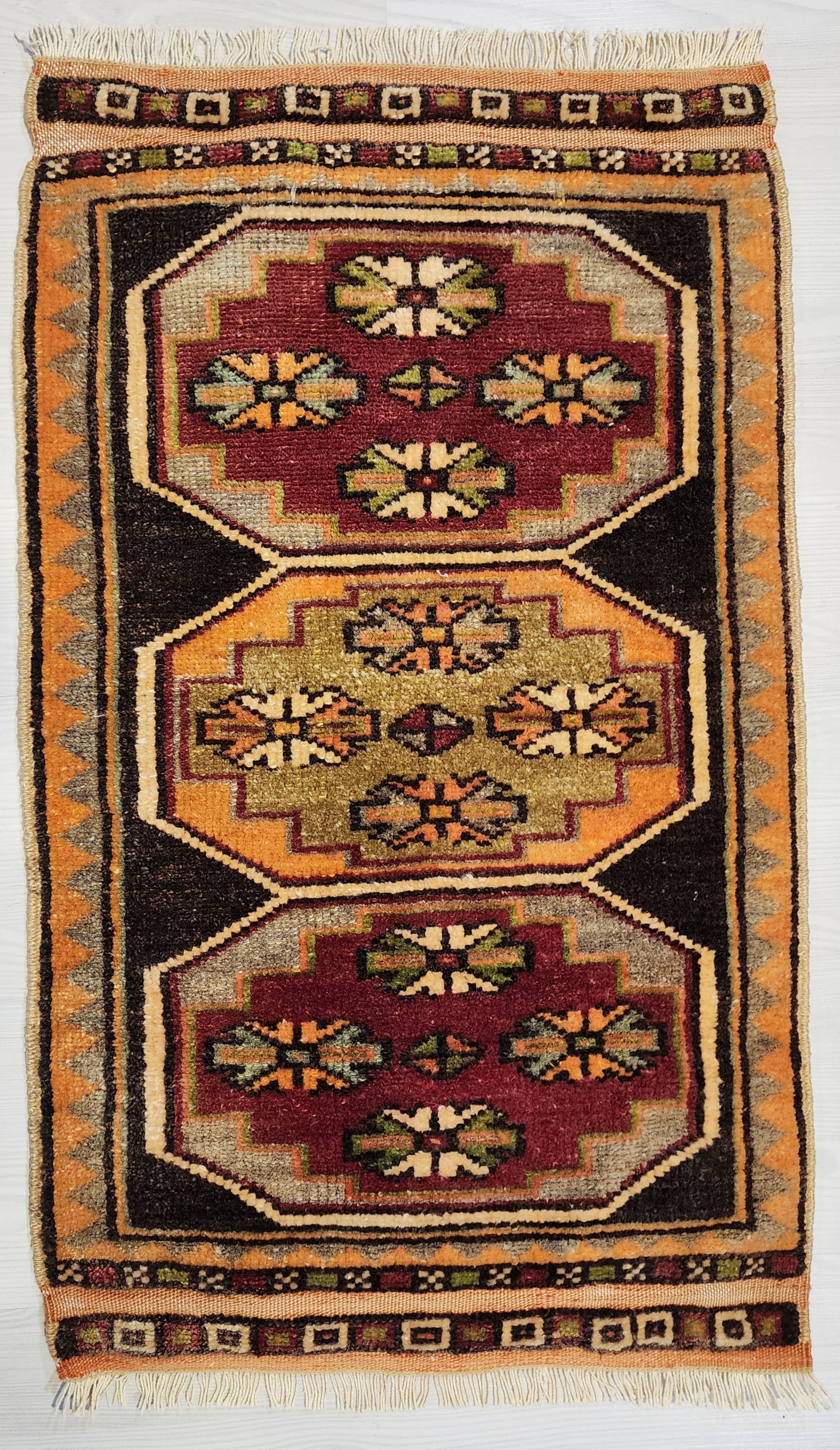Vintage Kars Kurdish Wool Rug, Handmade Anatolian Tribal, Boho Rustic Decor (2'x3')
