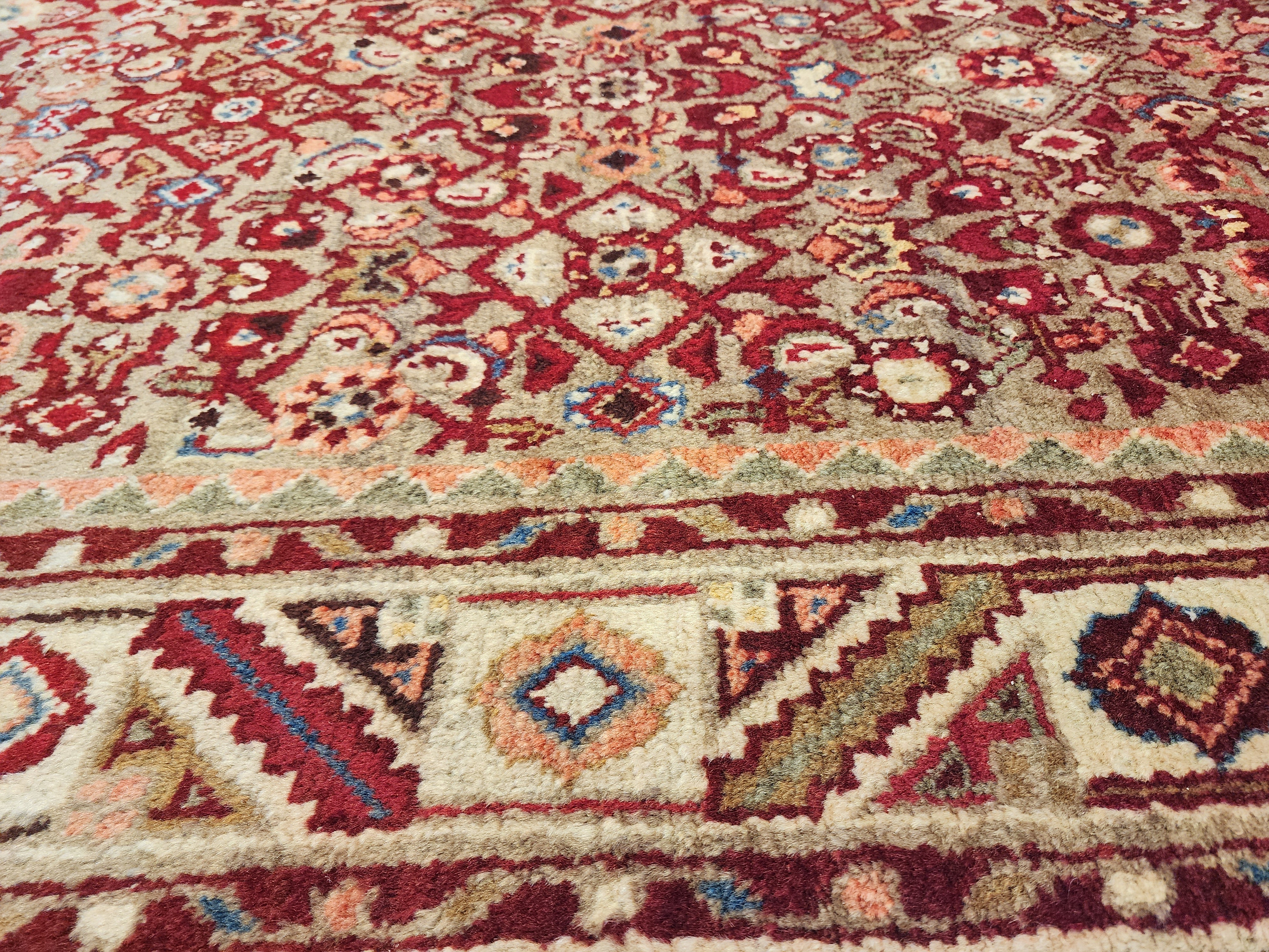 Handwoven Oushak Hallway Runner Rug, Vintage Turkish Wool 4x10
