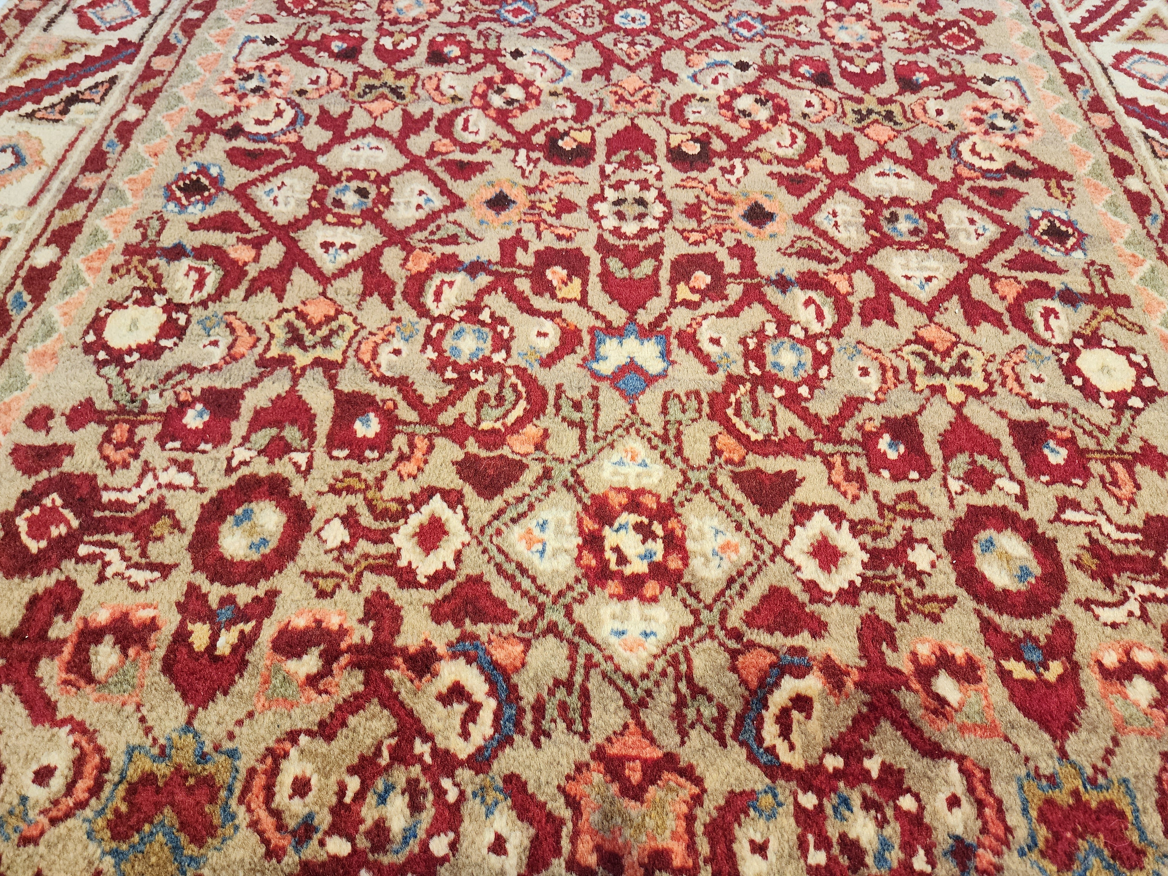 Handwoven Oushak Hallway Runner Rug, Vintage Turkish Wool 4x10