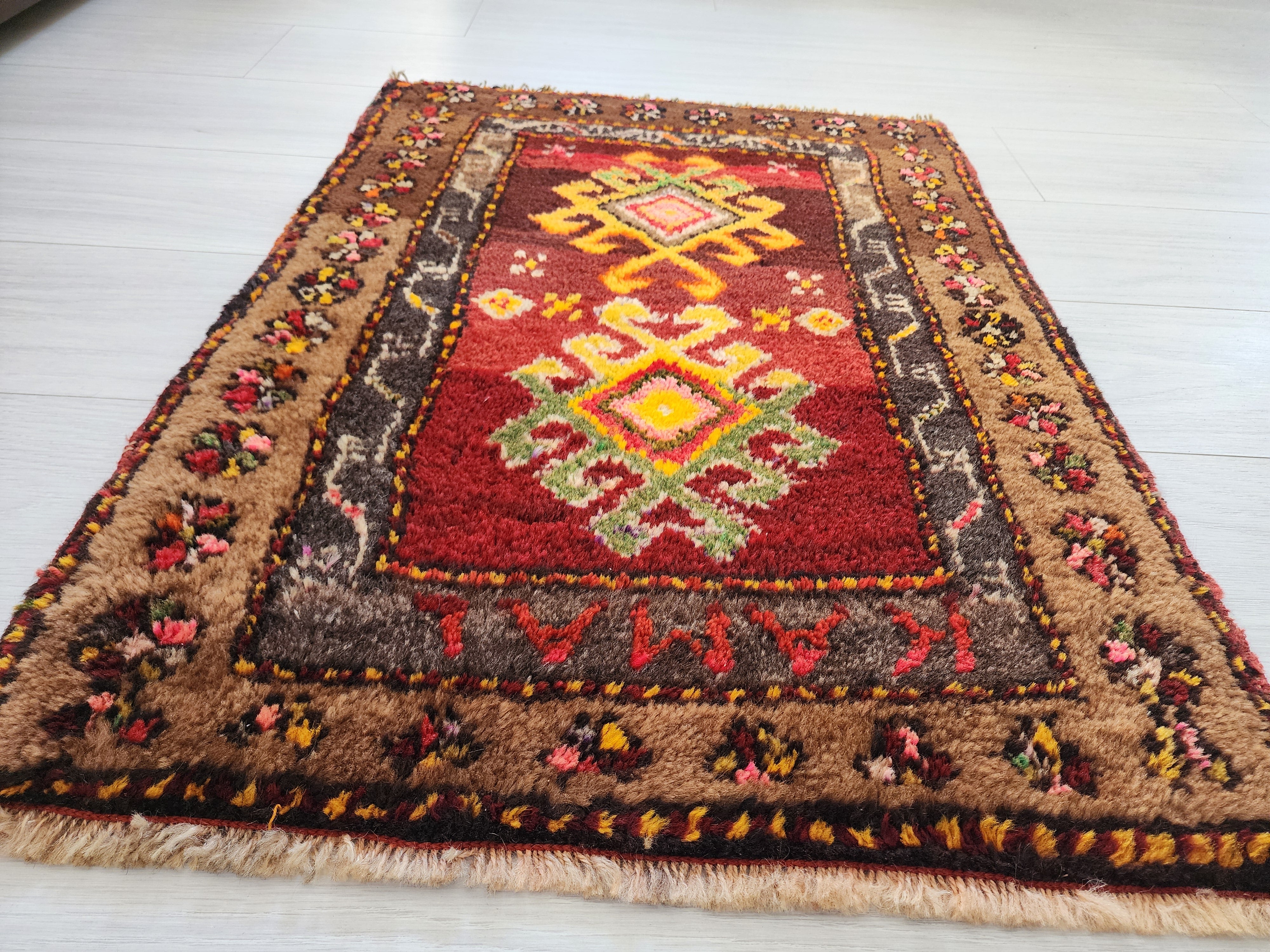 vintage Kars Wool Small Rug — styled view