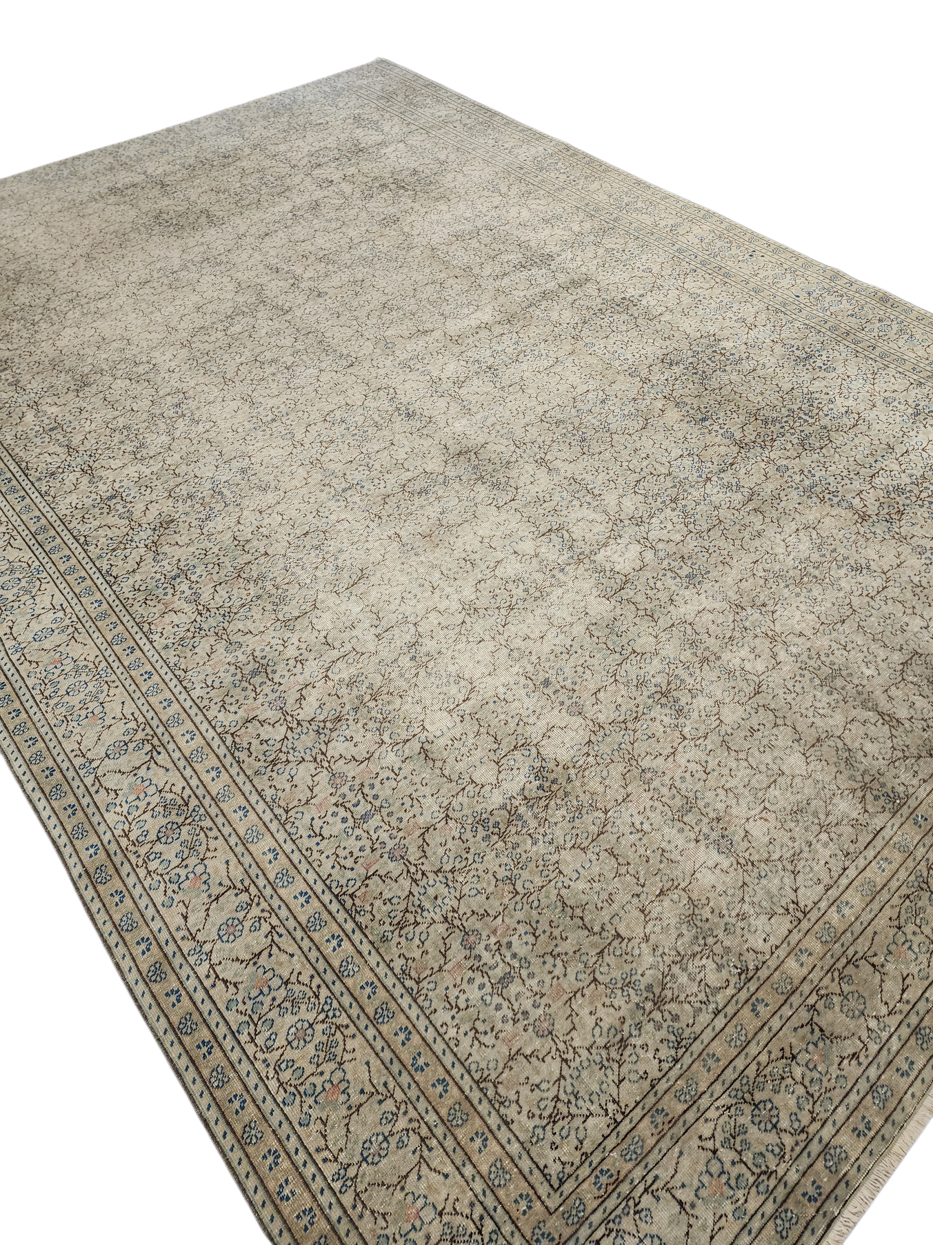 Large Hand-Knotted Kayseri Turkish Rug, 8x11 Vintage Wool Area Rug