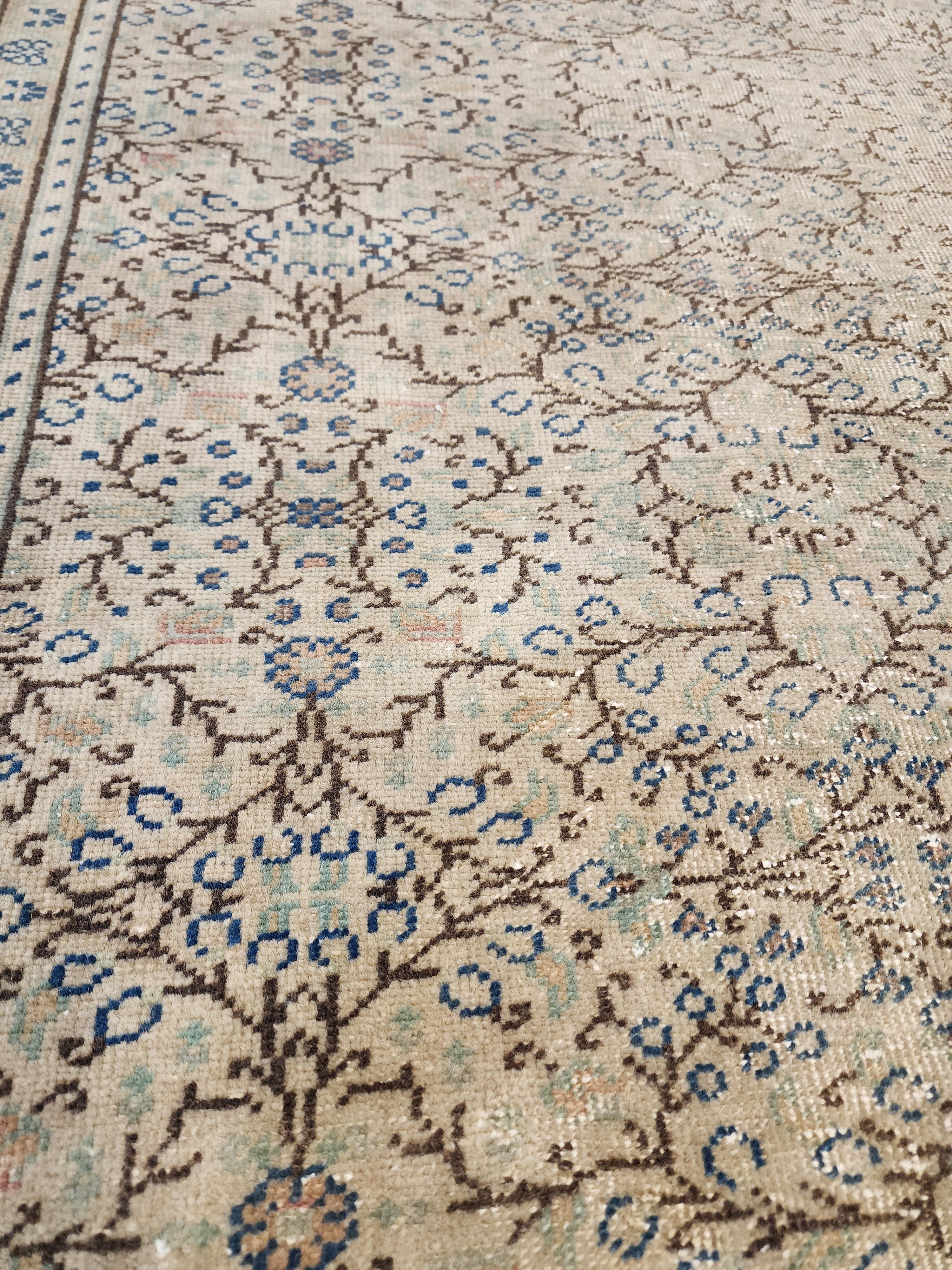 Large Hand-Knotted Kayseri Turkish Rug, 8x11 Vintage Wool Area Rug