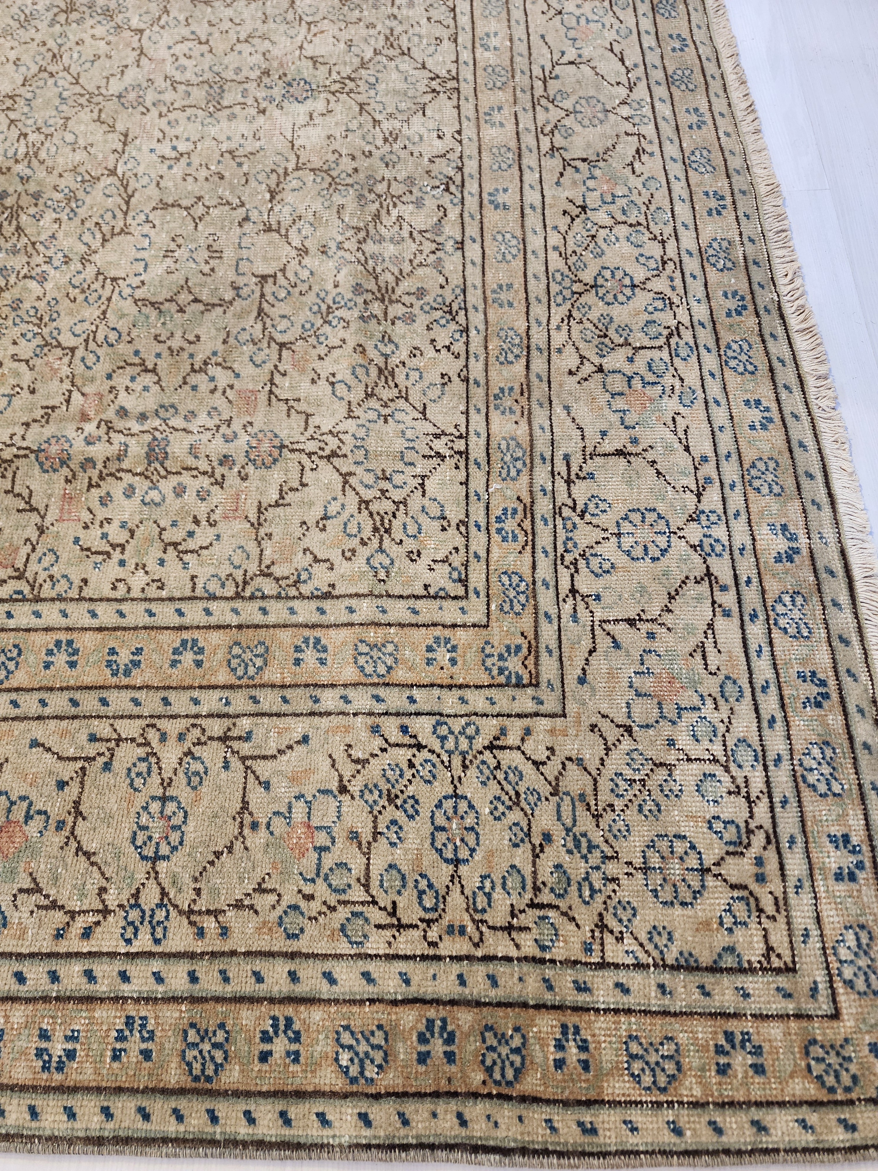 Large Hand-Knotted Kayseri Turkish Rug, 8x11 Vintage Wool Area Rug