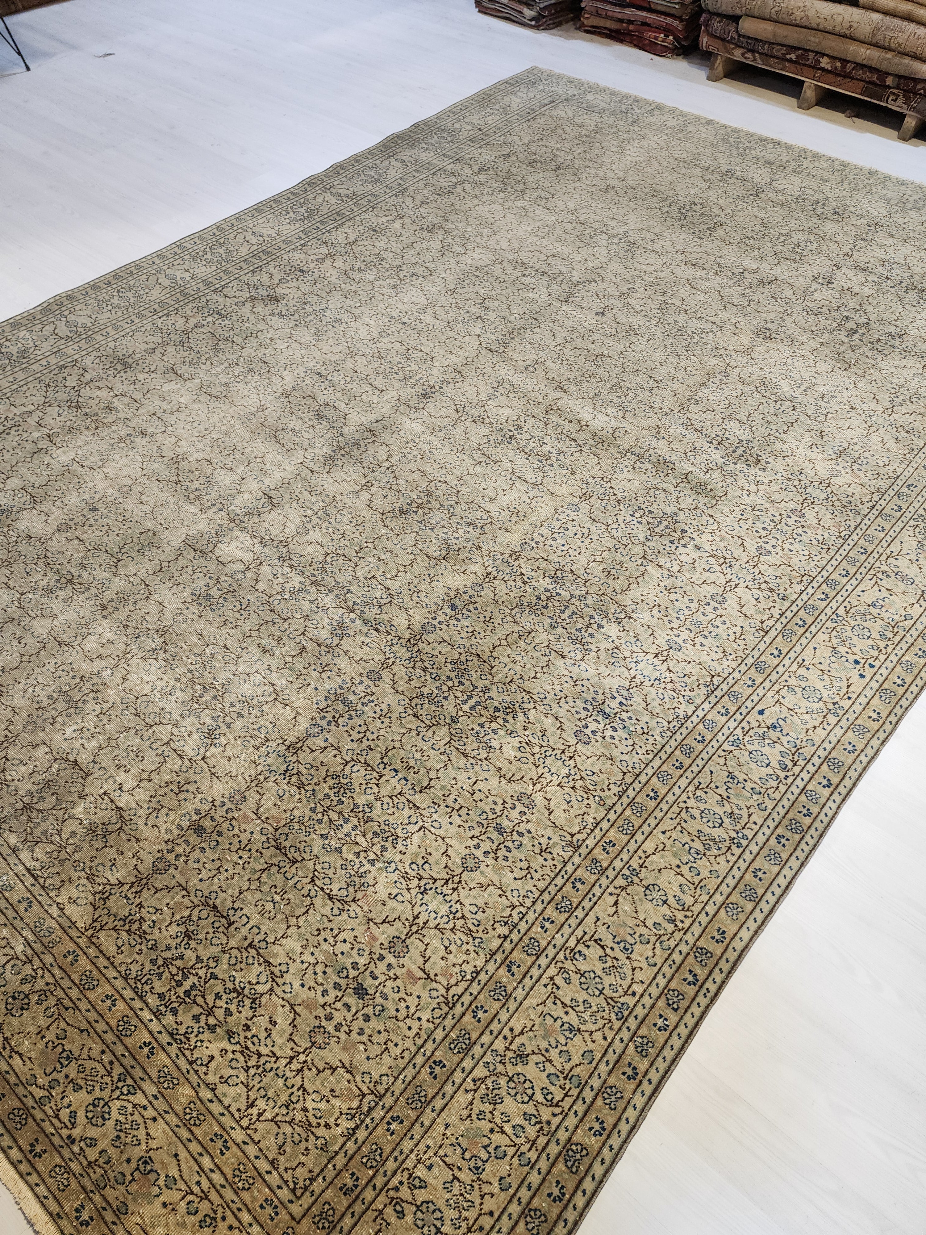 Large Hand-Knotted Kayseri Turkish Rug, 8x11 Vintage Wool Area Rug