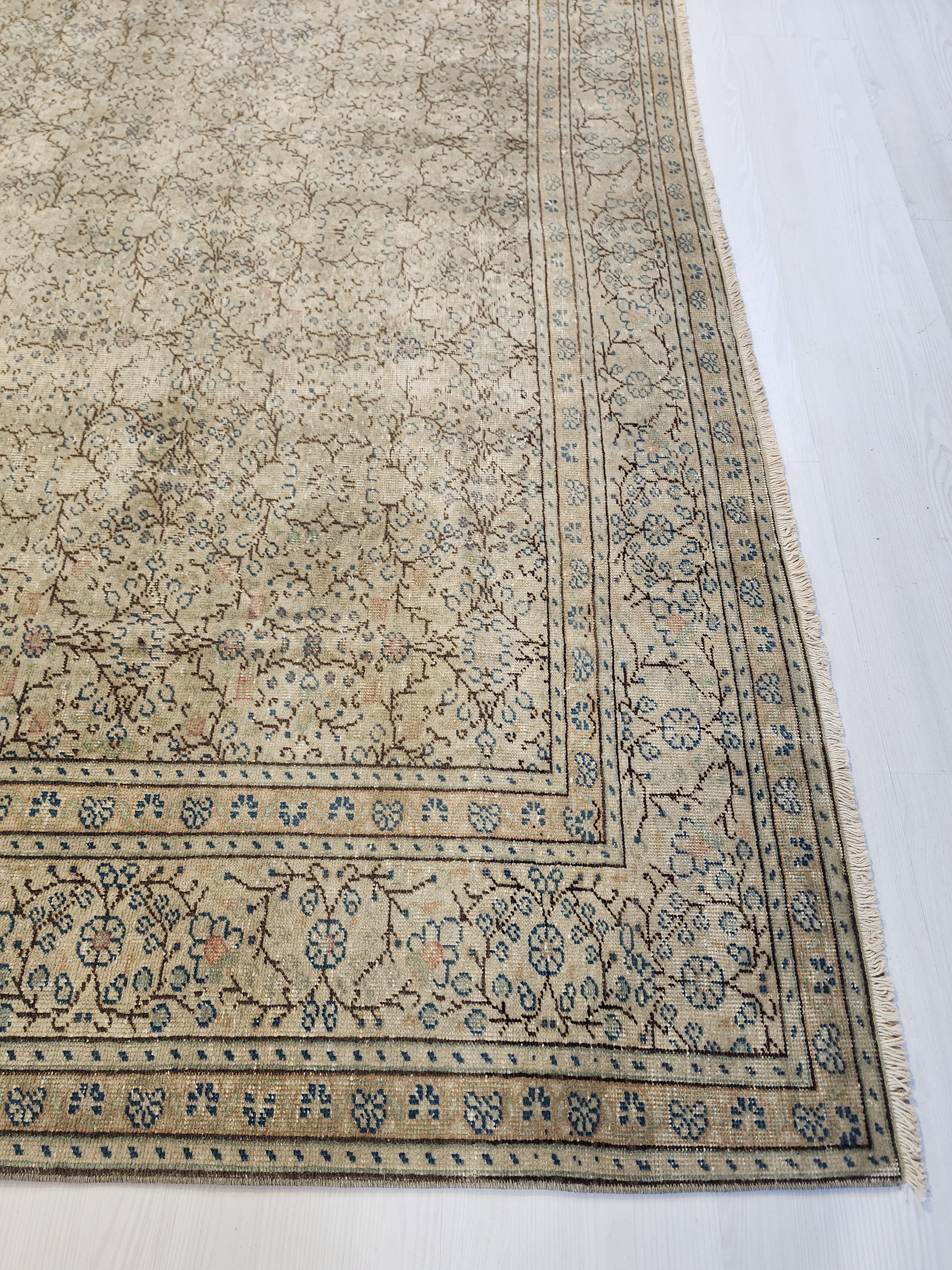 Large Hand-Knotted Kayseri Turkish Rug, 8x11 Vintage Wool Area Rug