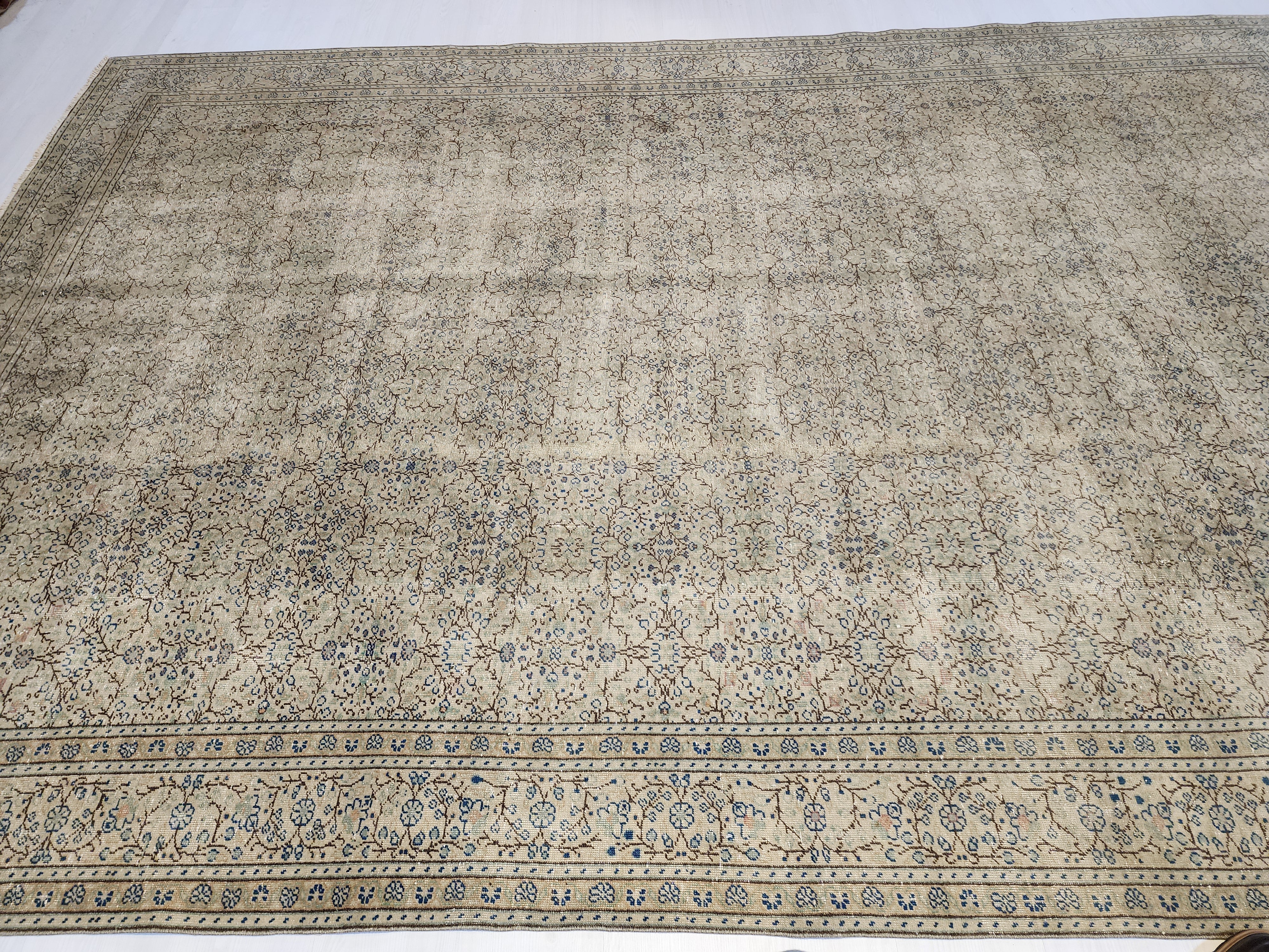 Large Hand-Knotted Kayseri Turkish Rug, 8x11 Vintage Wool Area Rug