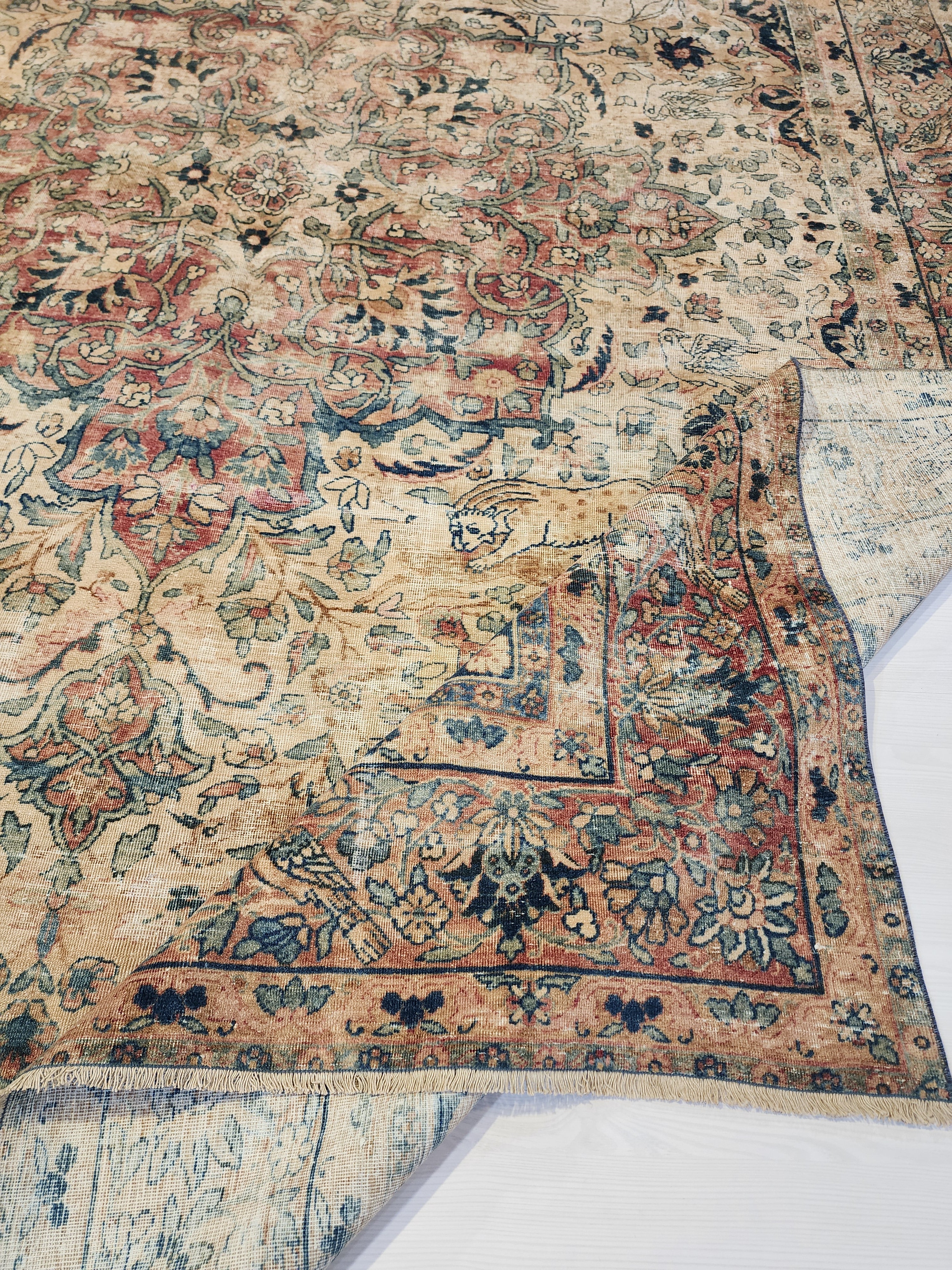 antique Anatolian Wool Large Area Rug — styled view