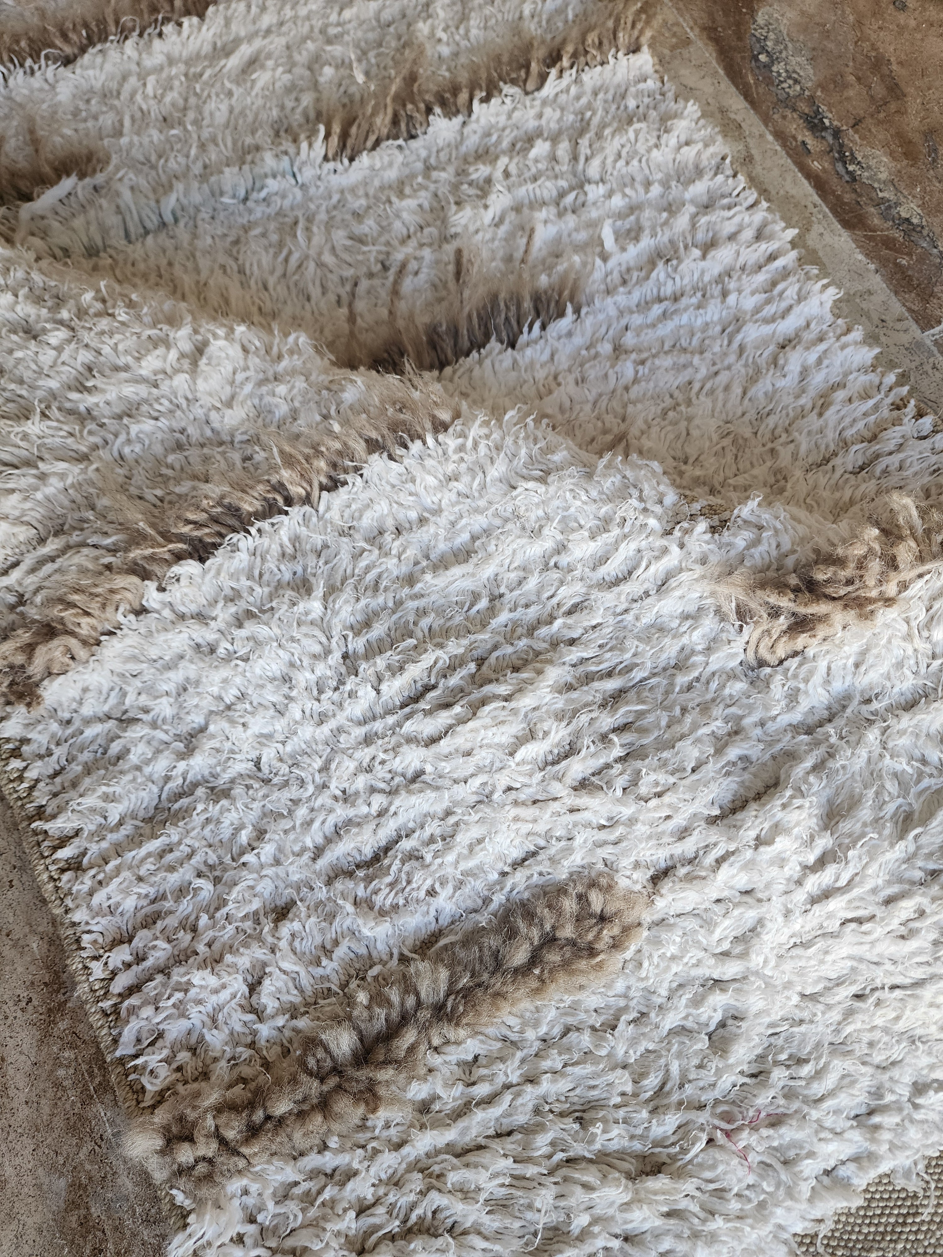 vintage Tribal Hemp Runner Rug — edge weave