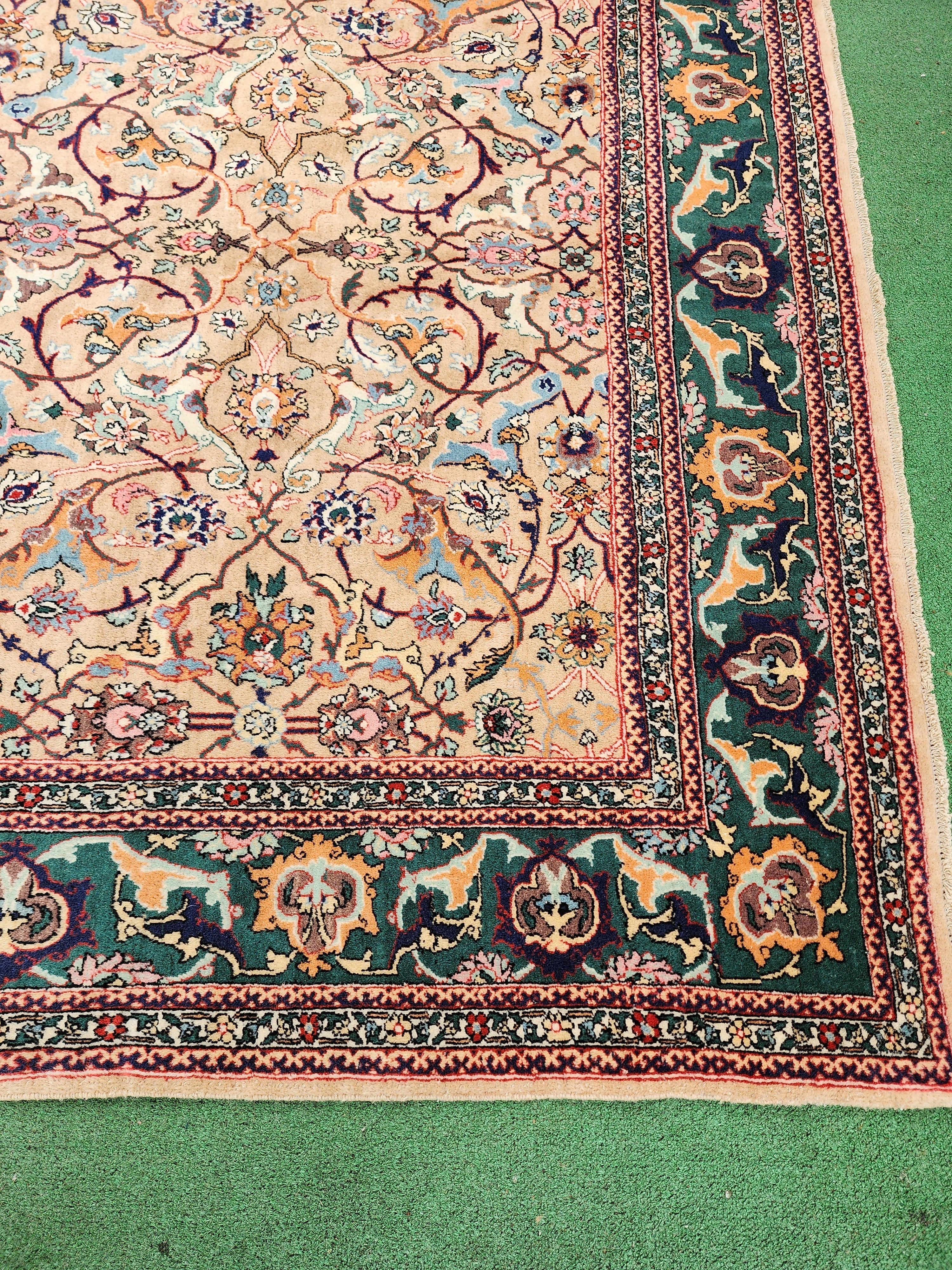 antique Hereke Wool Large Area Rug — pile detail