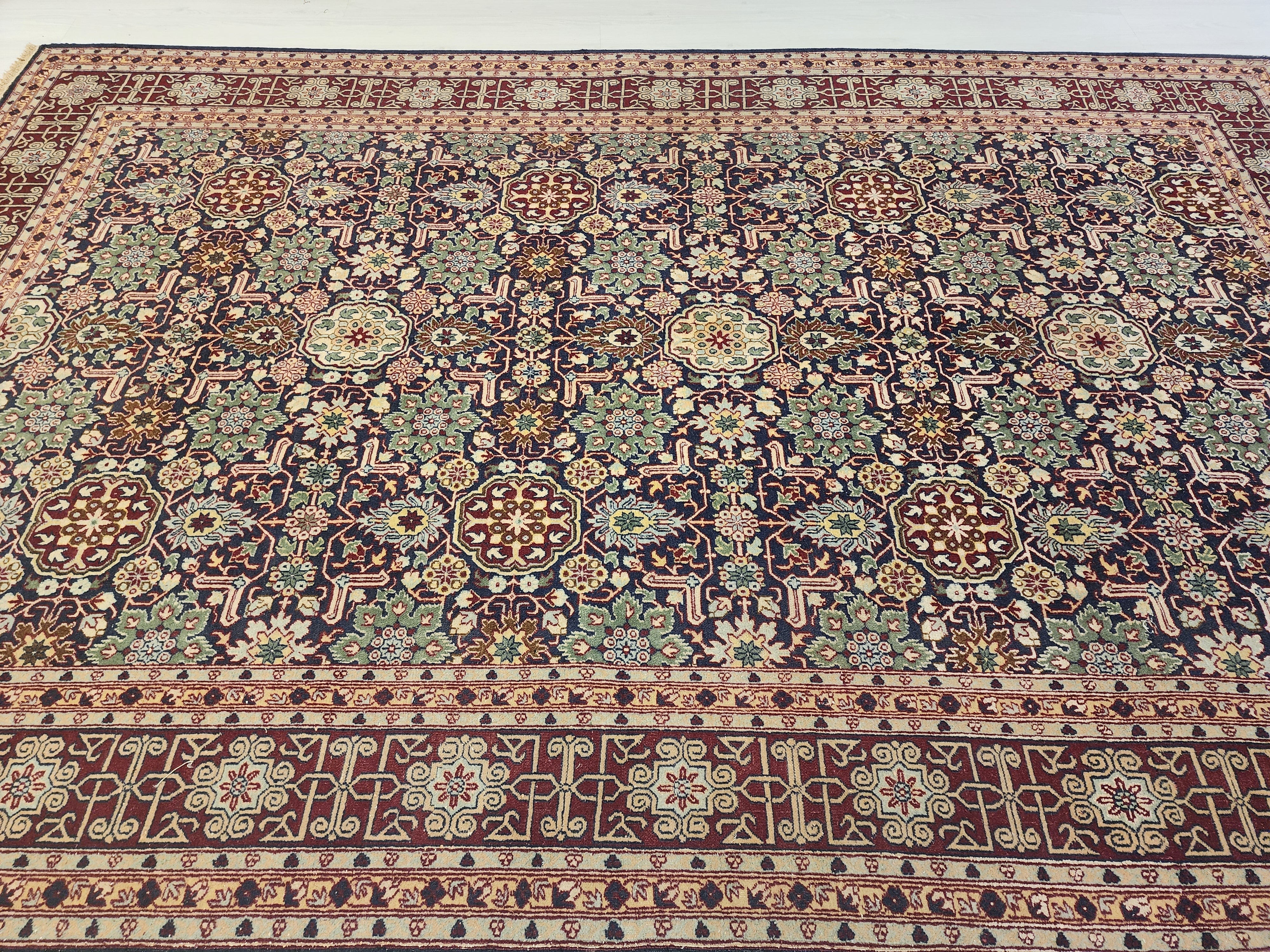 vintage Hereke Silk Area Rug — colour close-up