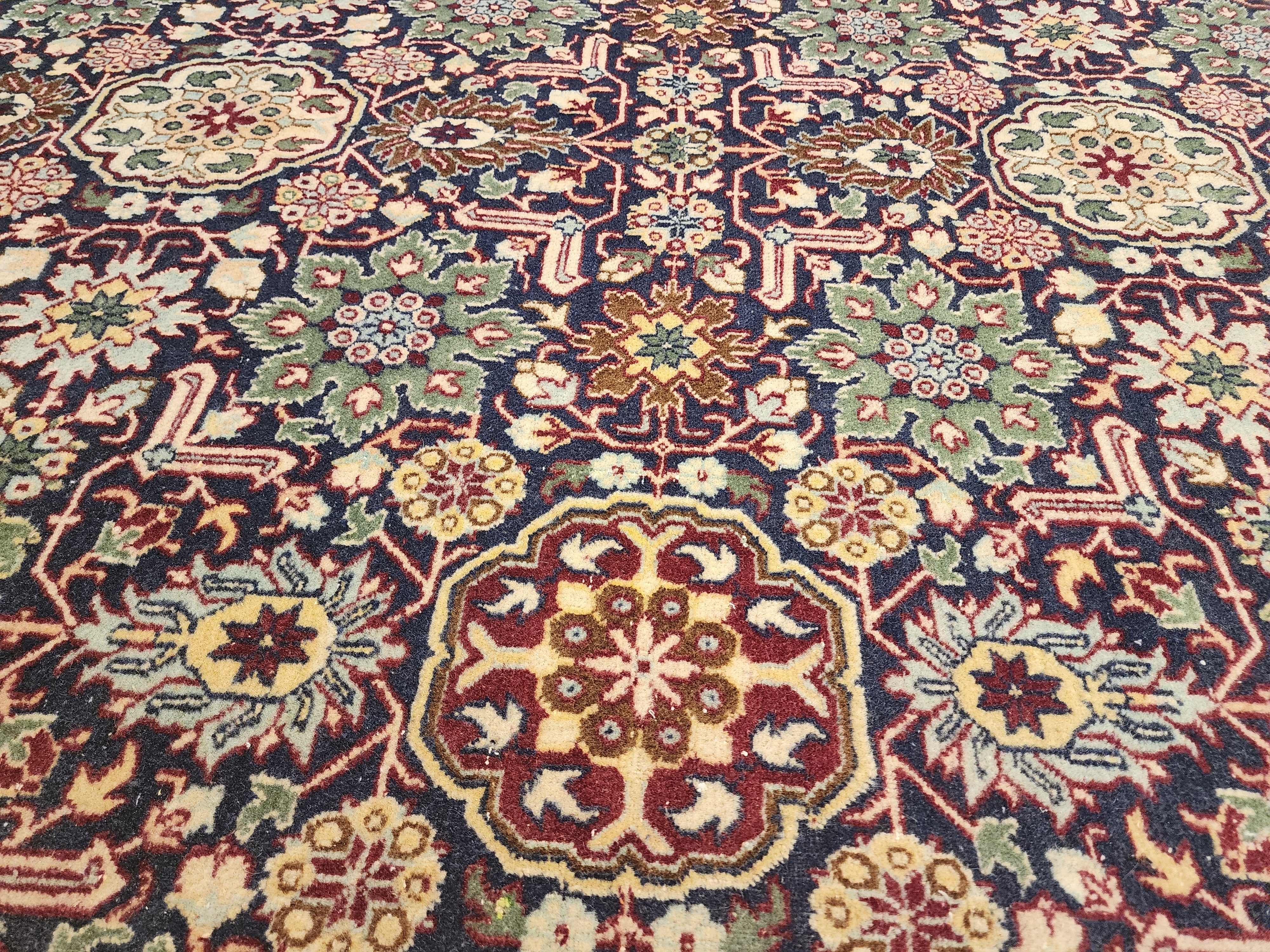 vintage Hereke Silk Area Rug — edge weave