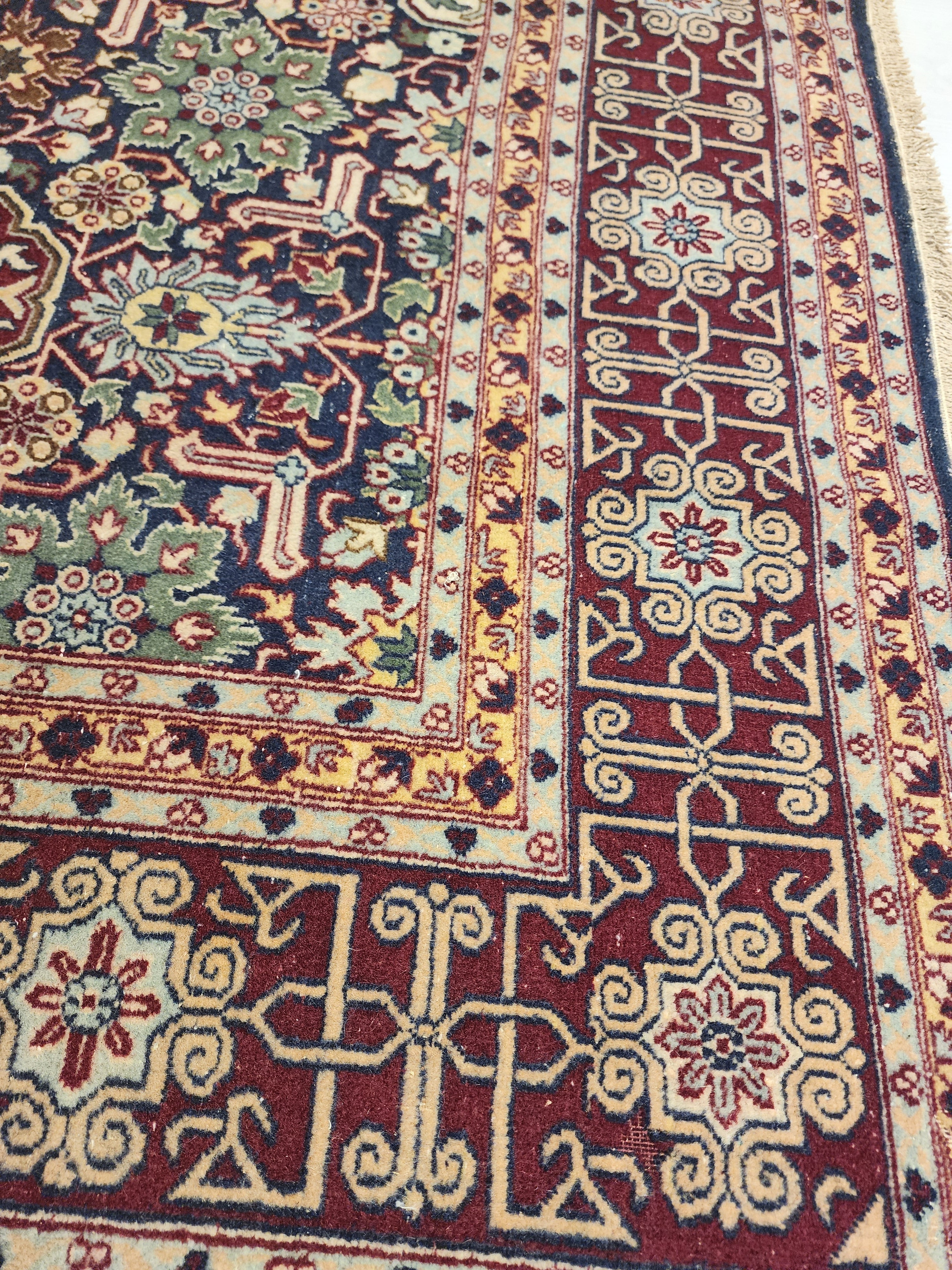 vintage Hereke Silk Area Rug — detail texture